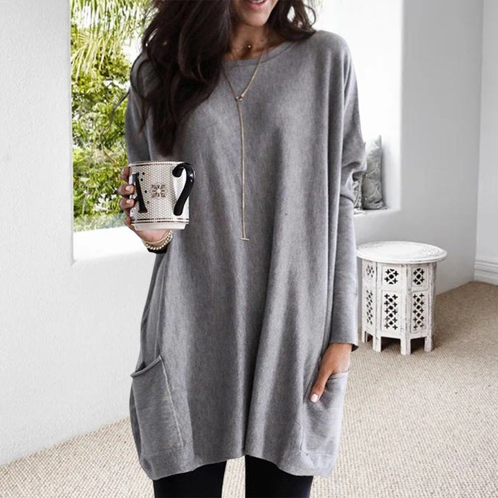 Women's Sweater Dress Featuring Convenient Pockets
