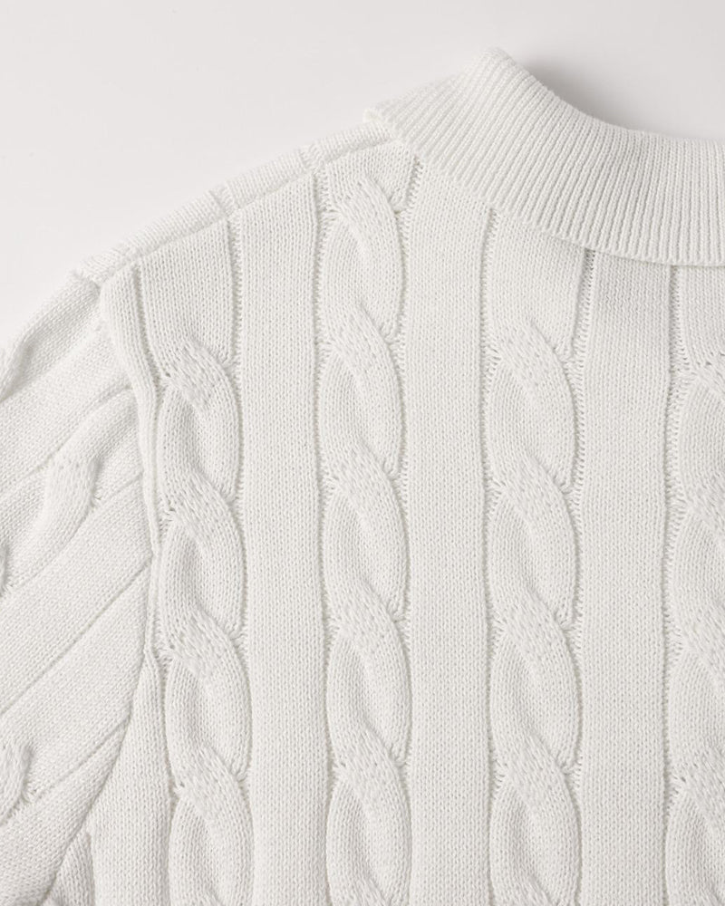 FLORENCE Cable Knit Polo Shirt