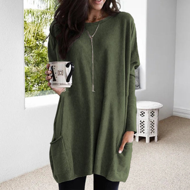 Women's Sweater Dress Featuring Convenient Pockets