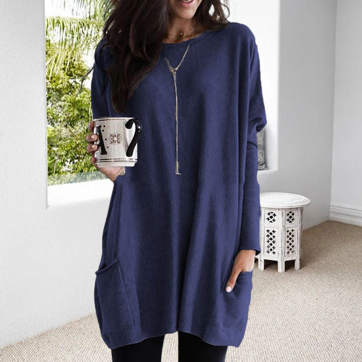 Women's Sweater Dress Featuring Convenient Pockets