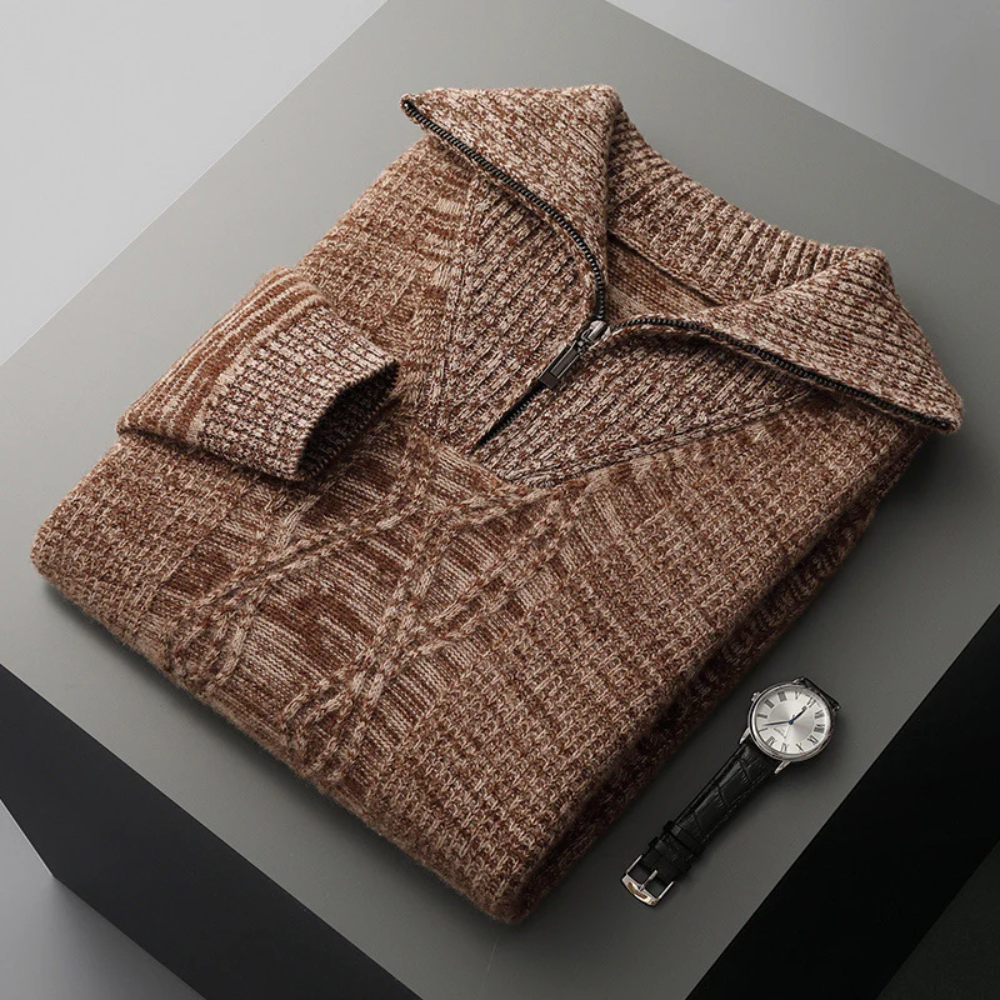 Taranto Merino Wool Zip-Up Sweater
