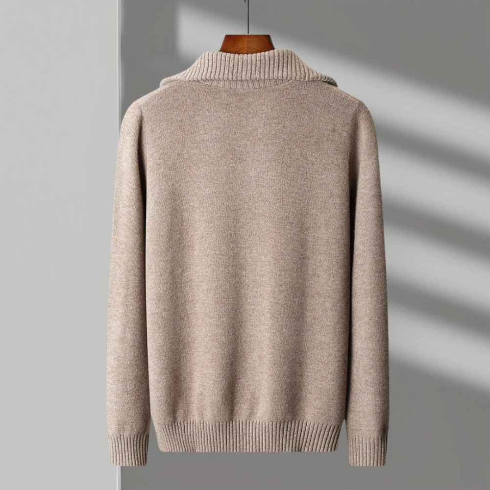 Taranto Merino Wool Zip-Up Sweater
