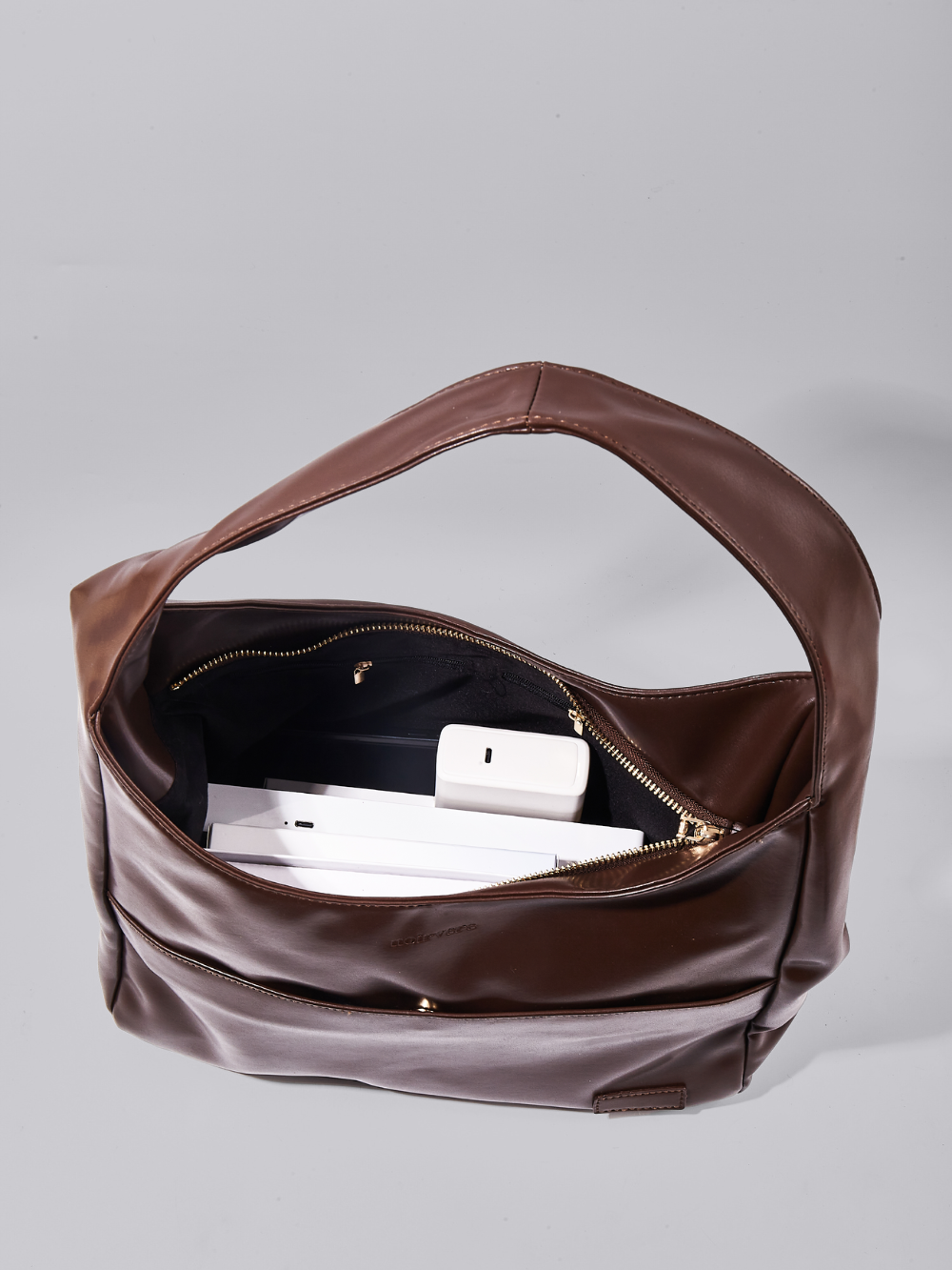 Simple Vegan Hobo Shoulder Bag - Empty Design