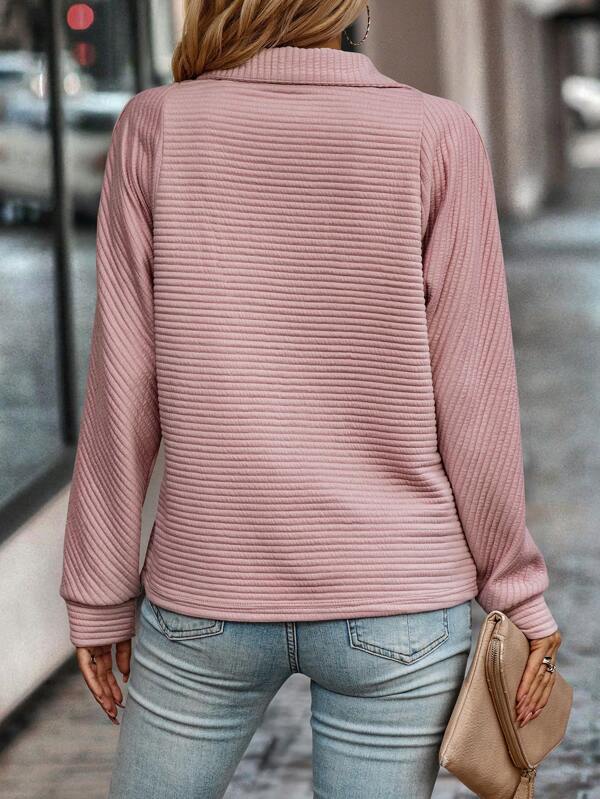 Elegant Women's Knitted Jumper with Zip Closure