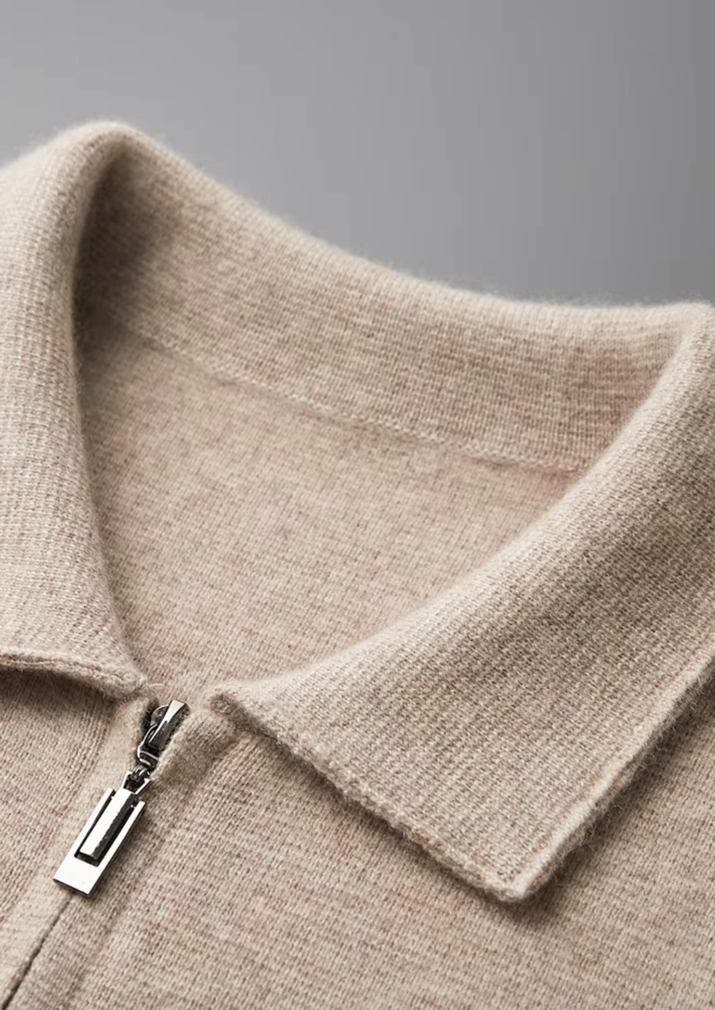 Premium Extra-Fine Merino Wool Zip Polo Cardigan