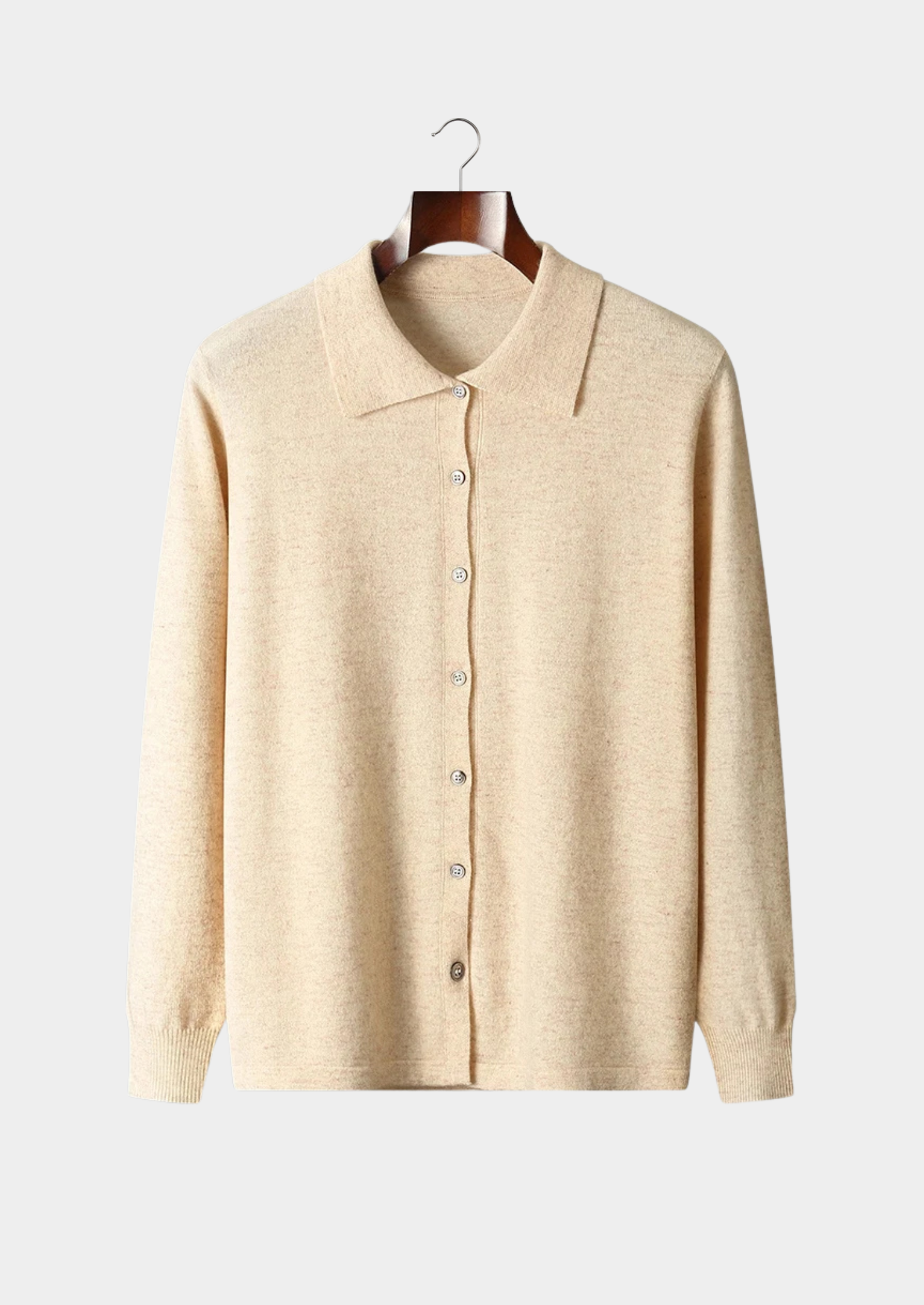 Premium Extra-Fine Merino Wool Polo Cardigan