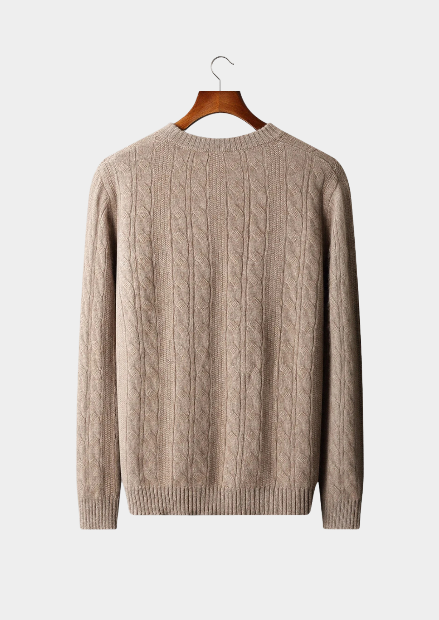 Premium Extra-Fine Merino Wool Cable Knit Crewneck