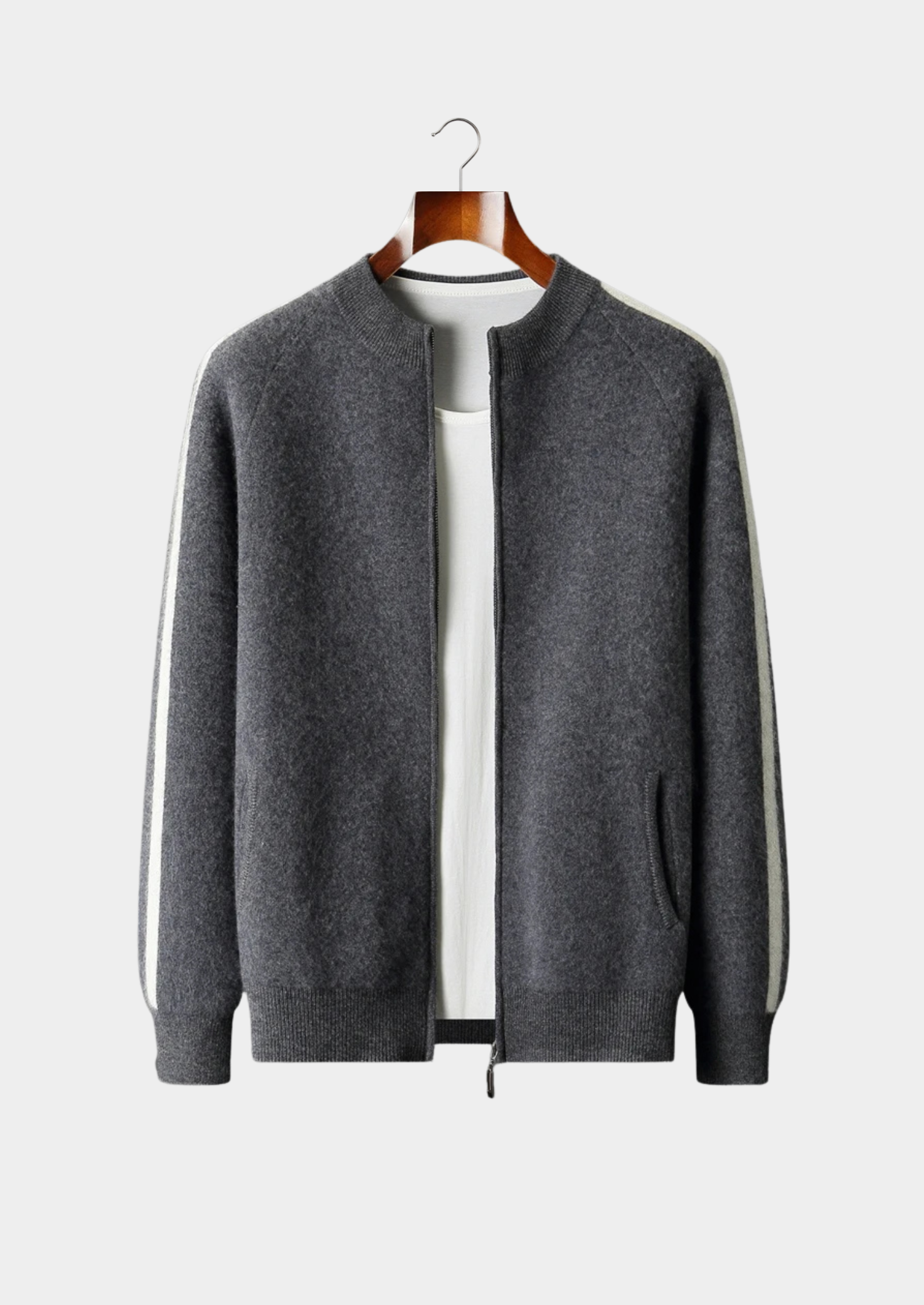 Premium Extra-Fine Merino Wool Striped Cardigan