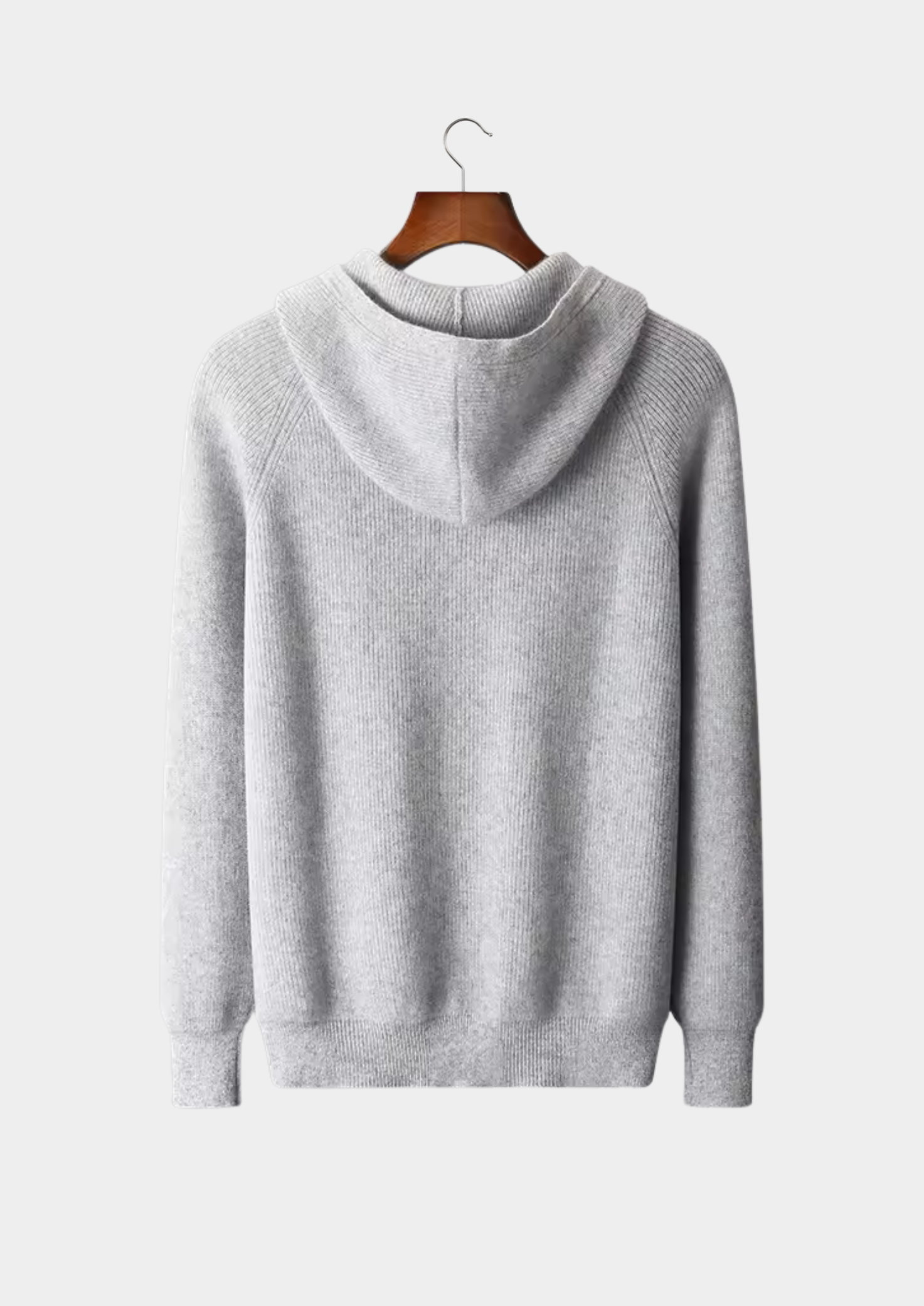 Premium Extra-Fine Merino Wool Ribbed Zip-Up Hoodie