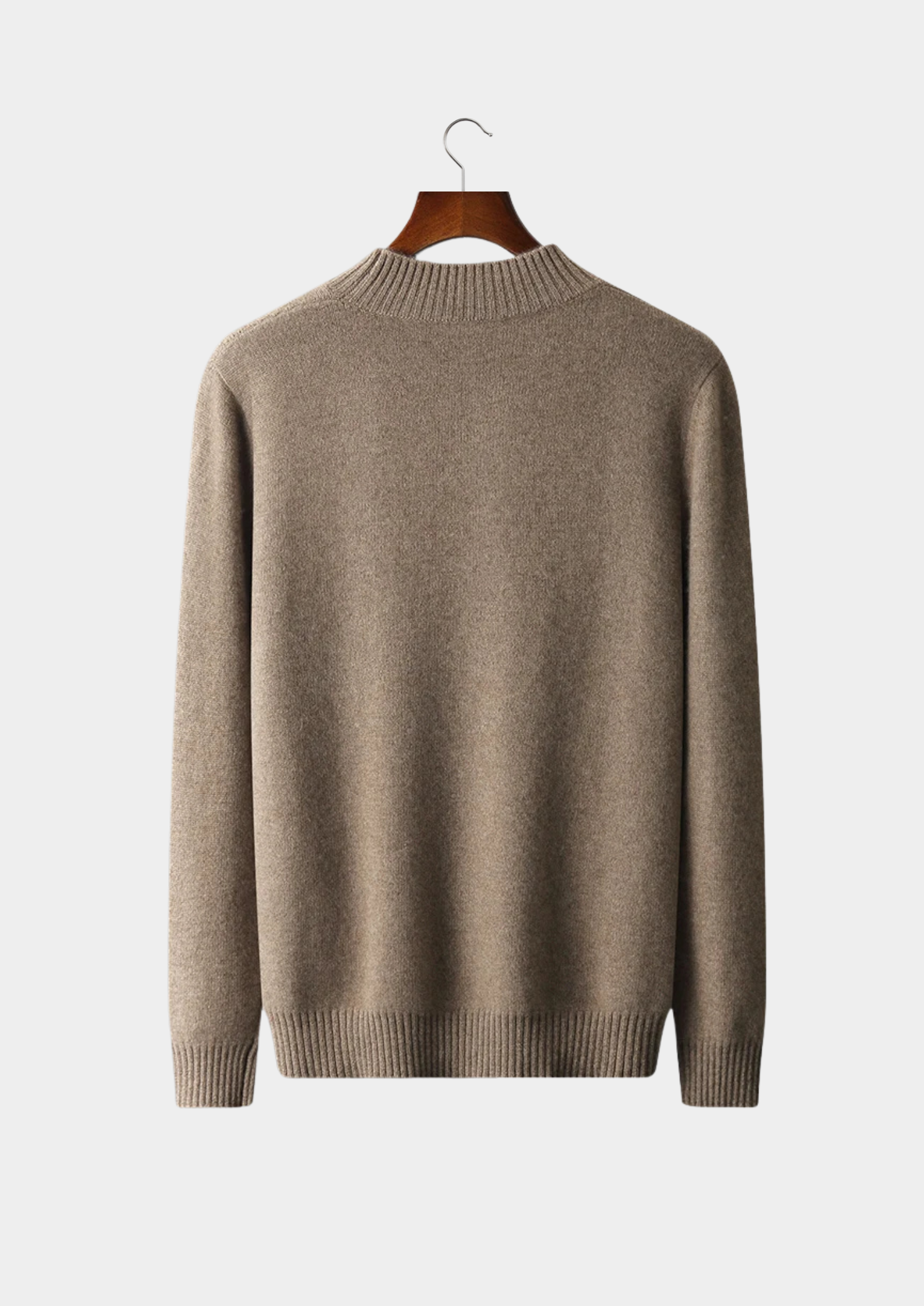 Premium Extra-Fine Merino Wool Jacquard Mock Neck Sweater