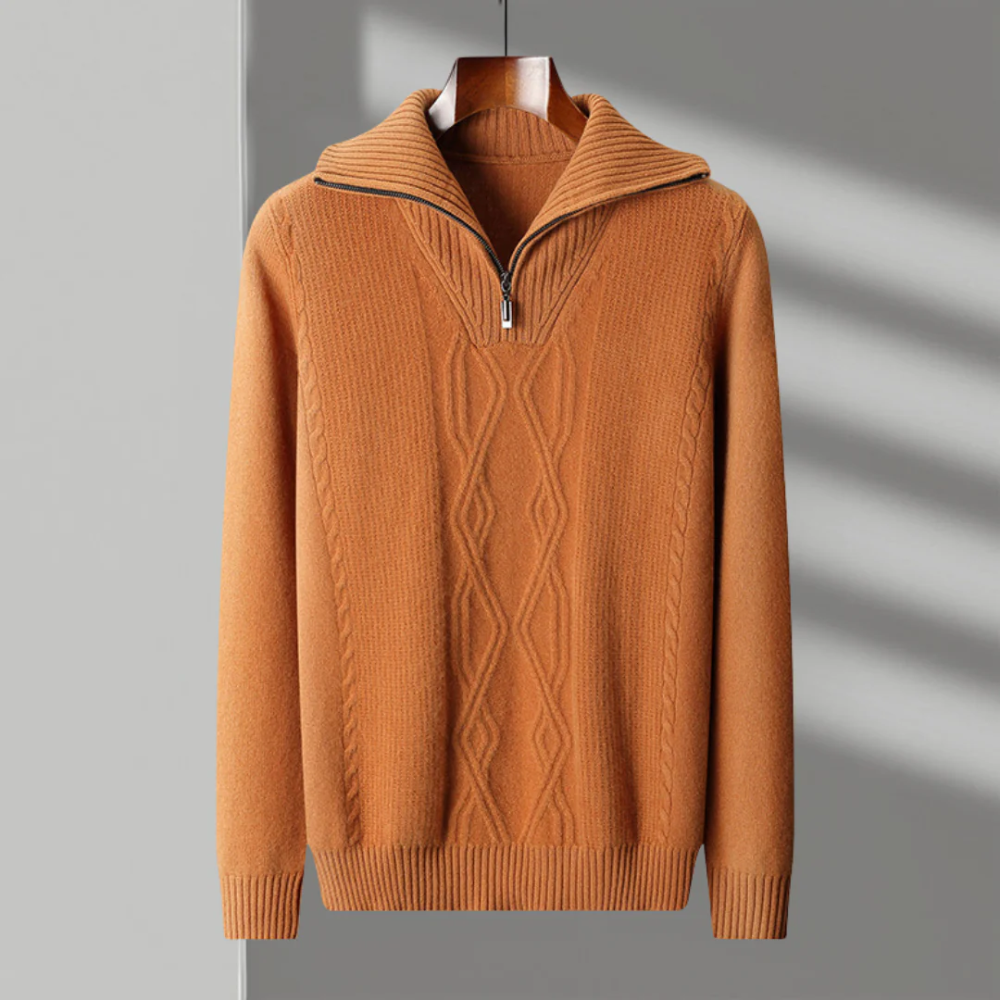 Taranto Merino Wool Zip-Up Sweater