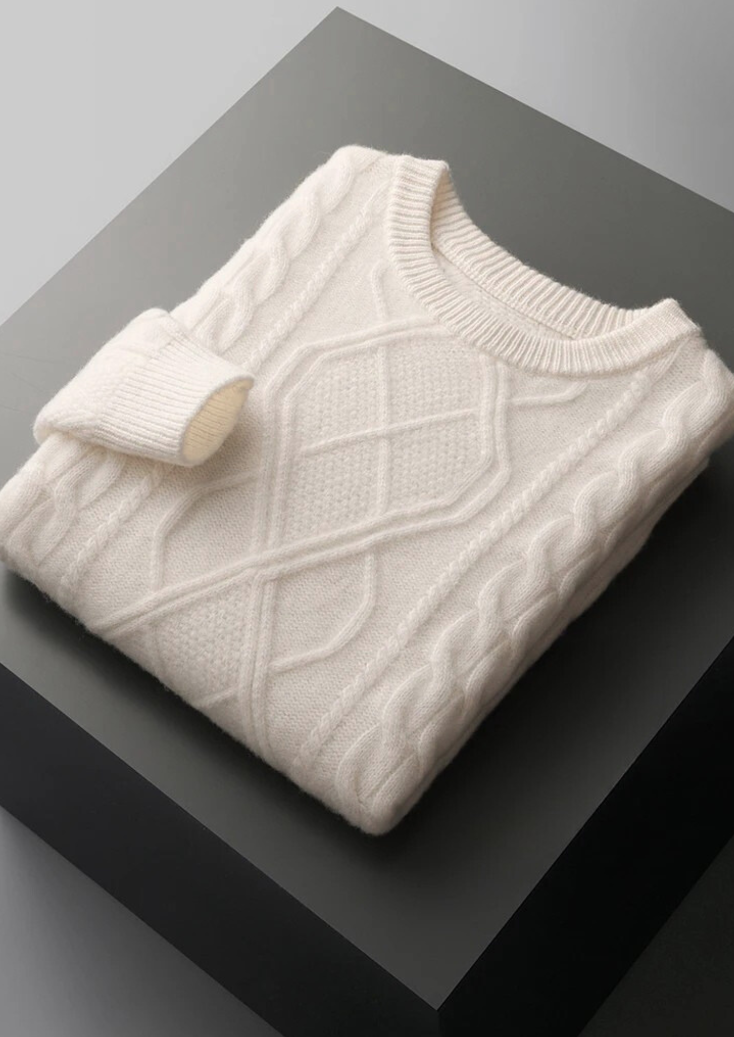 Premium Extra-Fine Merino Wool Winter Crew Neck Sweater