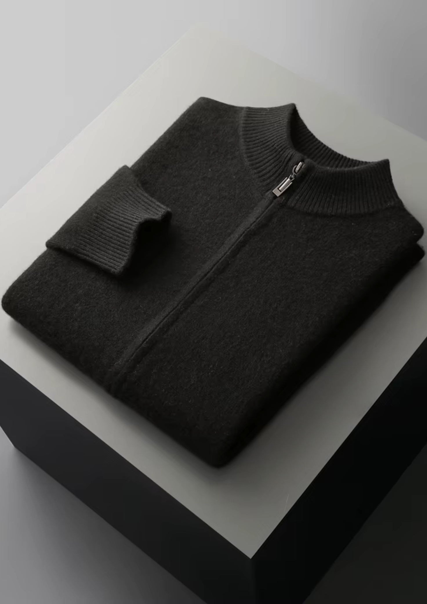 Premium Extra-Fine Merino Wool Zipper Cardigan