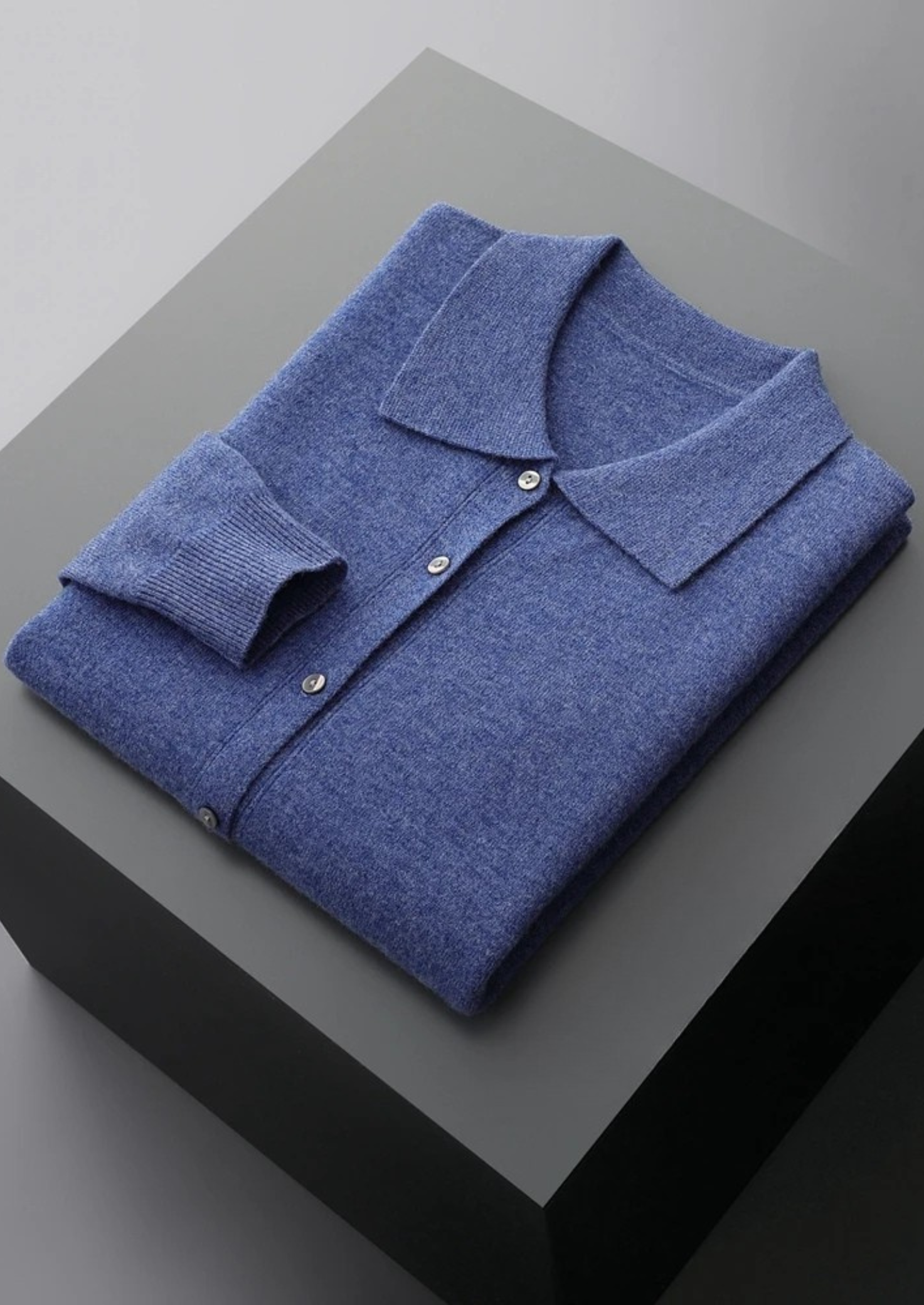Premium Extra-Fine Merino Wool Polo Cardigan