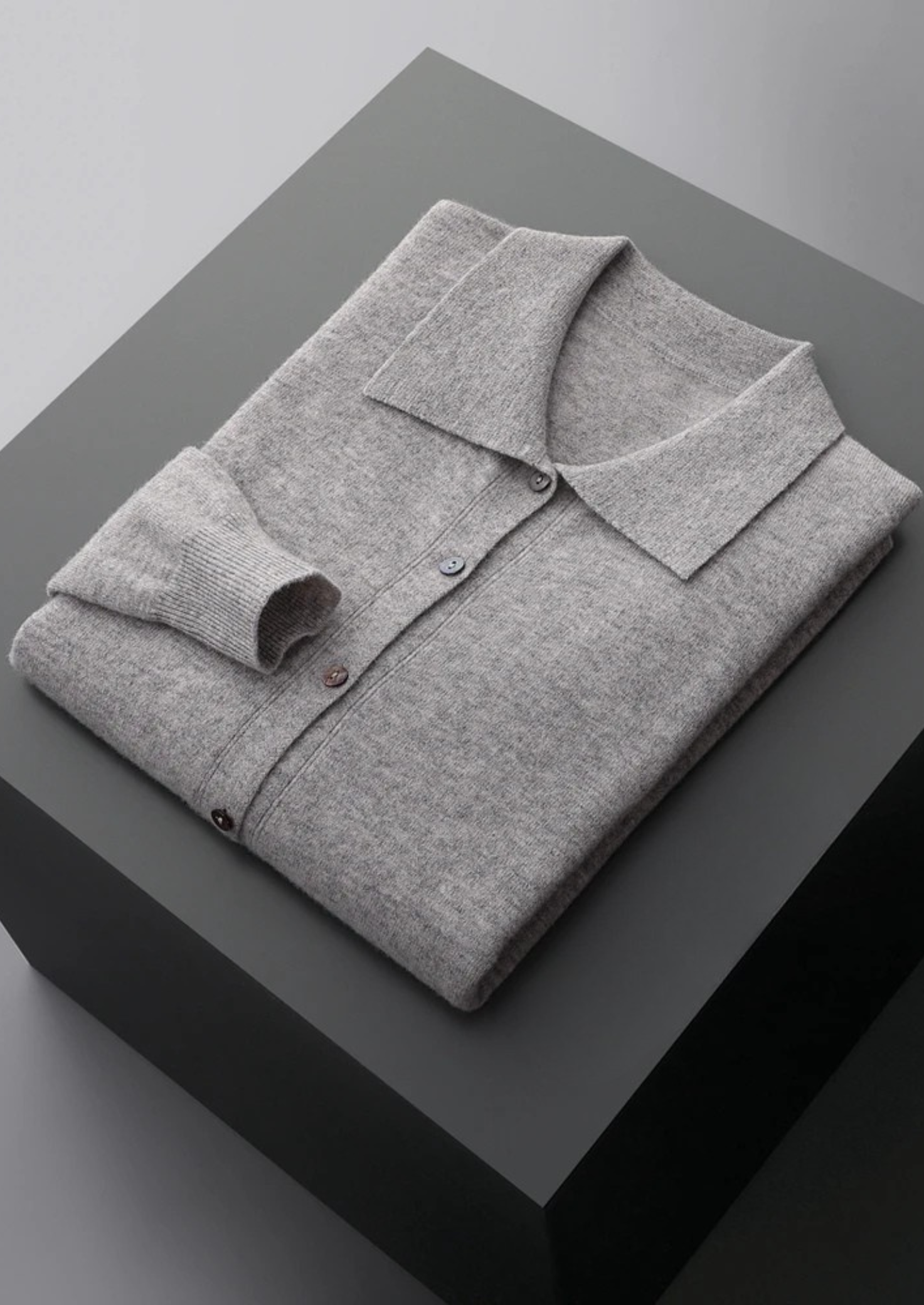 Premium Extra-Fine Merino Wool Polo Cardigan