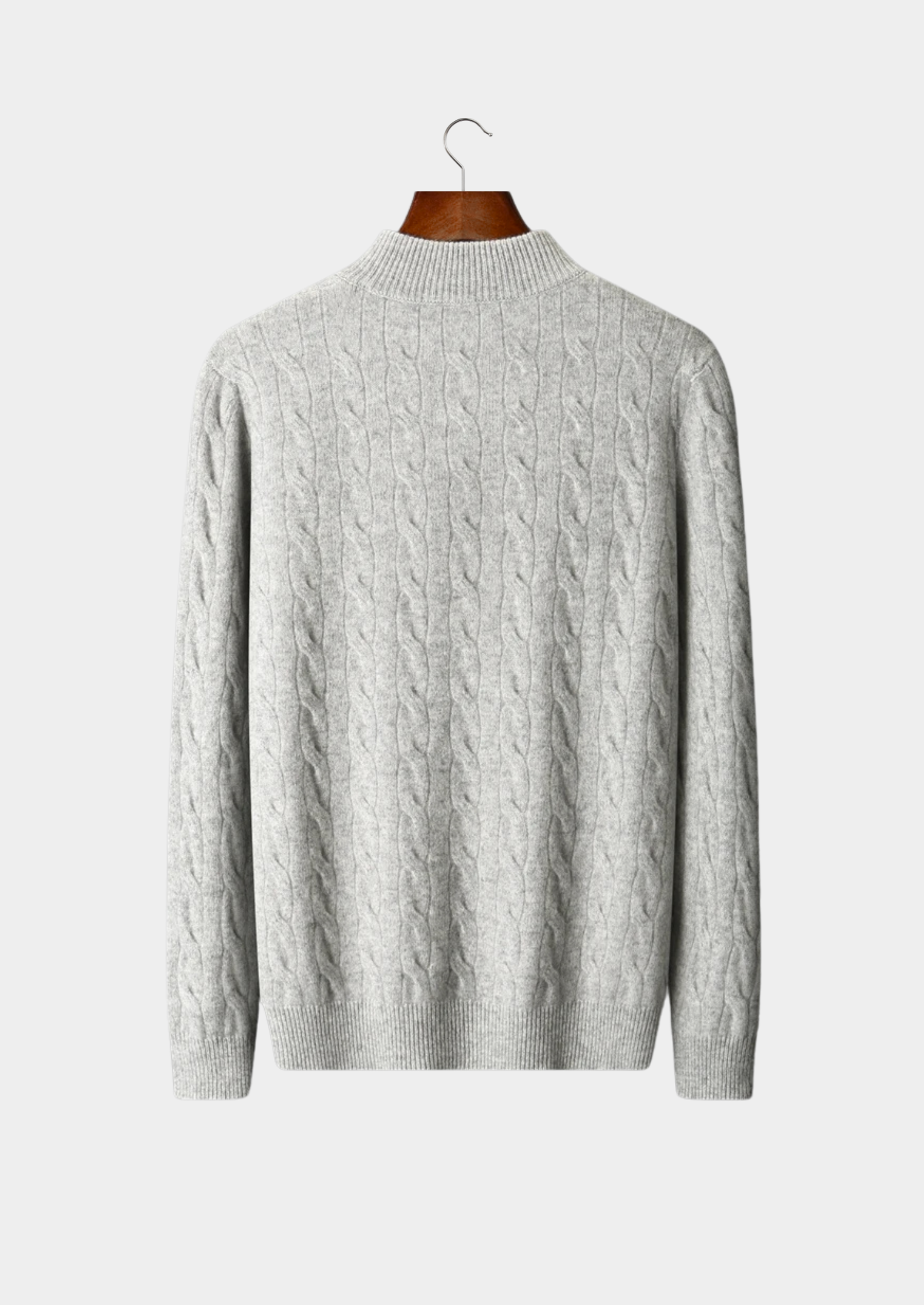 Premium Extra-Fine Merino Wool Cable Knit Half Zip