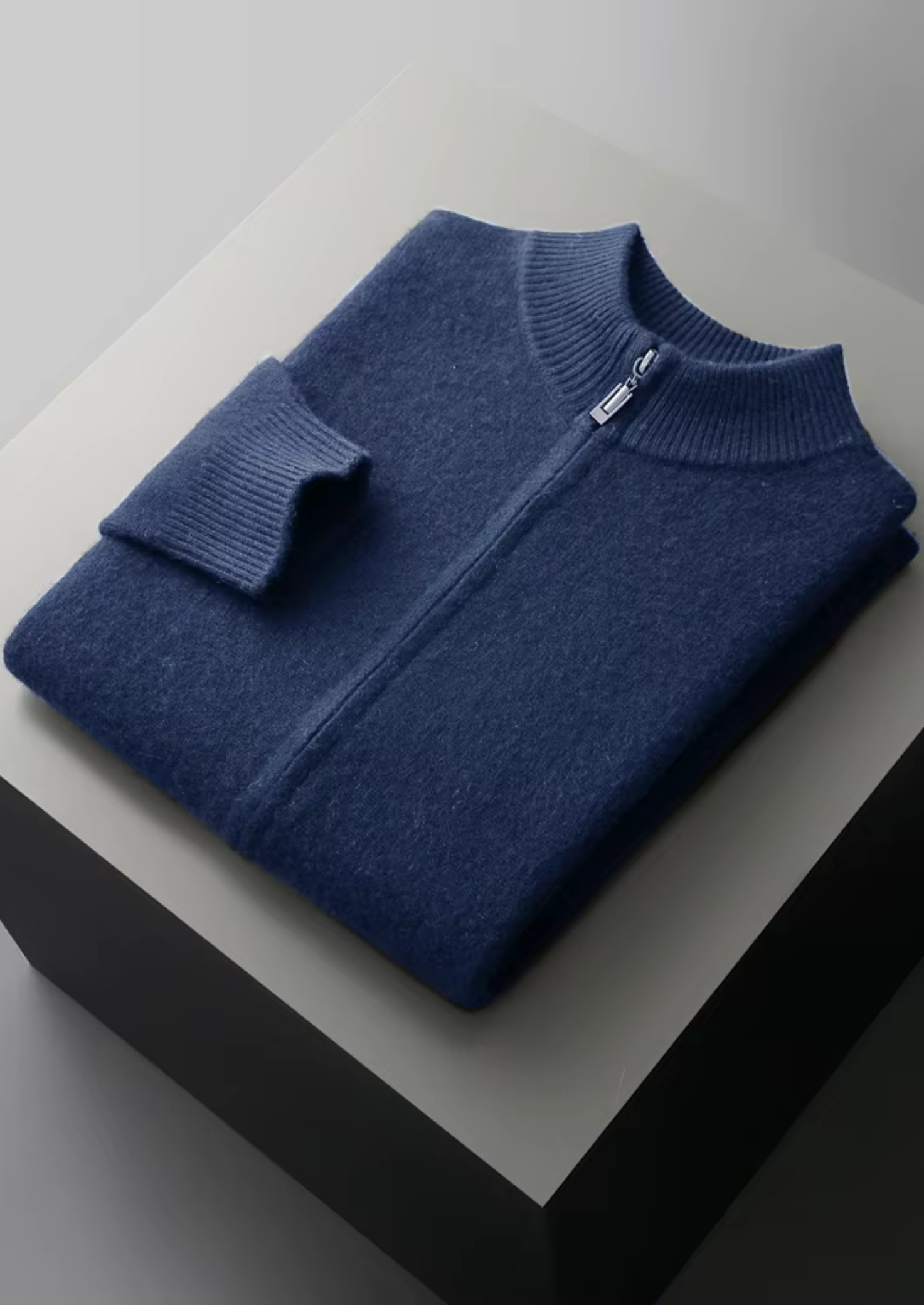 Premium Extra-Fine Merino Wool Zipper Cardigan