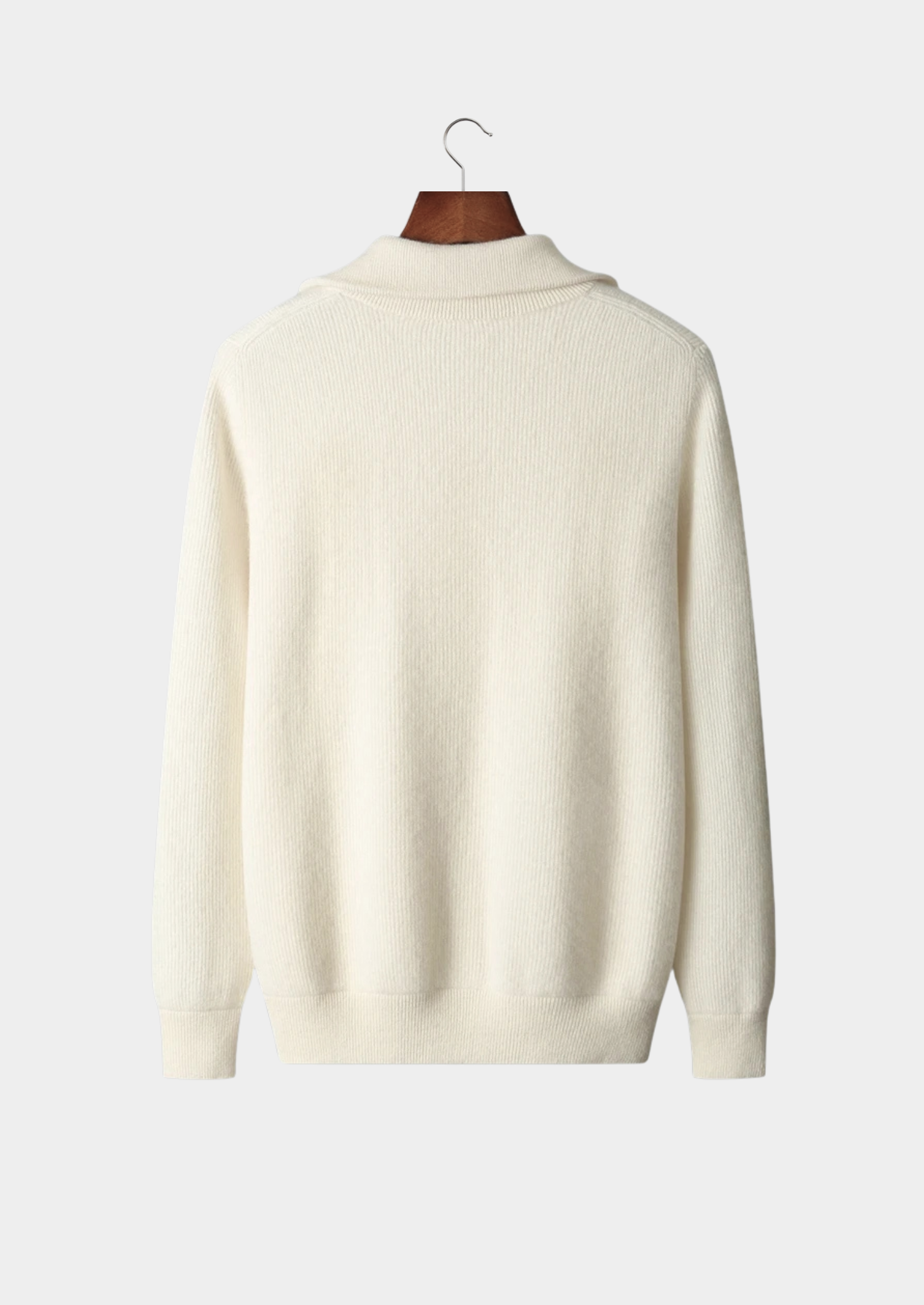 Luxurious Extra-Fine Merino Wool Ribbed Zipper Cardigan