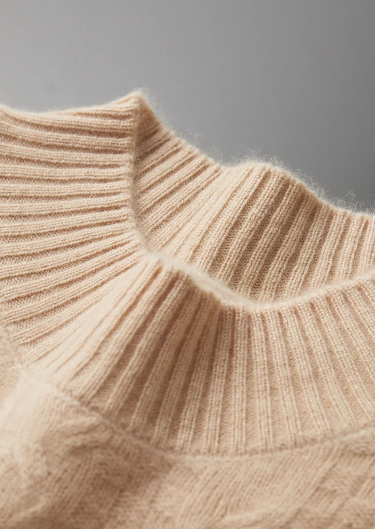 Premium Extra-Fine Merino Wool Jacquard Mock Neck Sweater