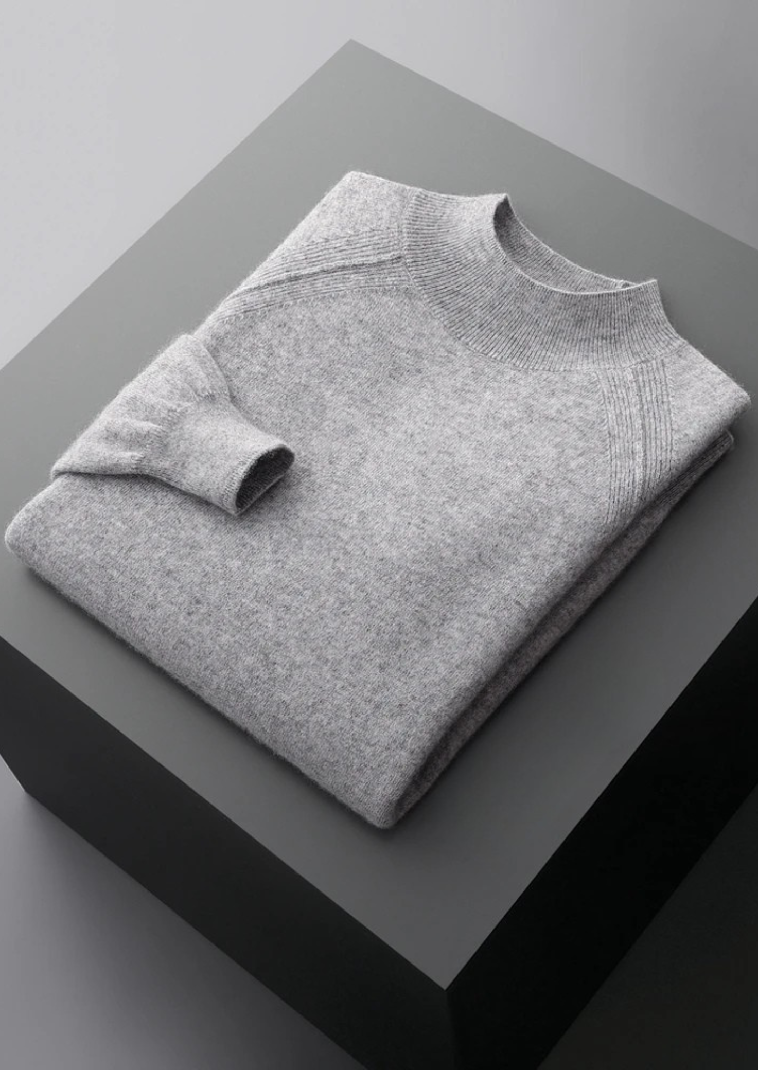 Premium Extra-Fine Merino Wool Raglan Mock Neck