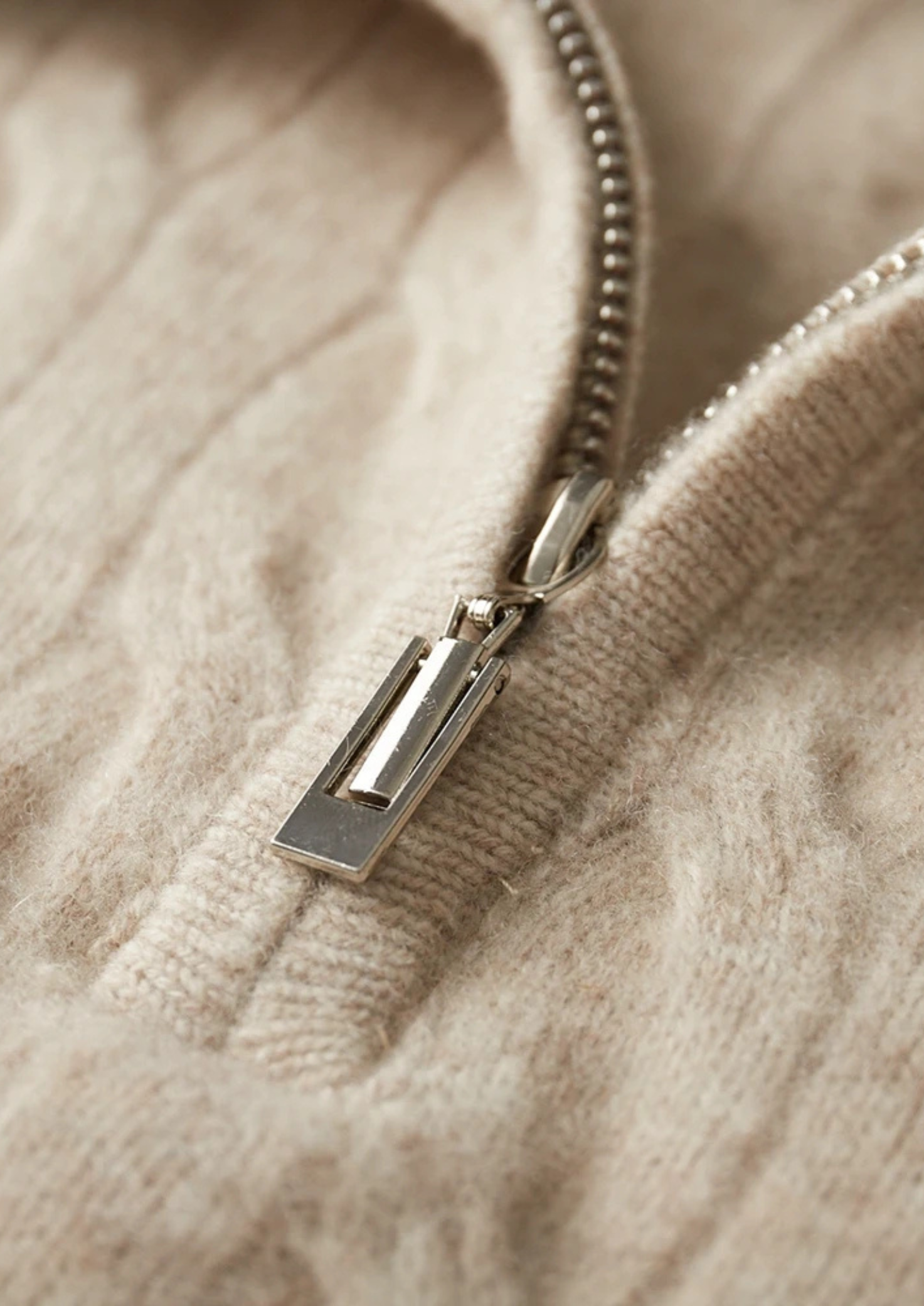 Premium Extra-Fine Merino Wool Cable Knit Half Zip