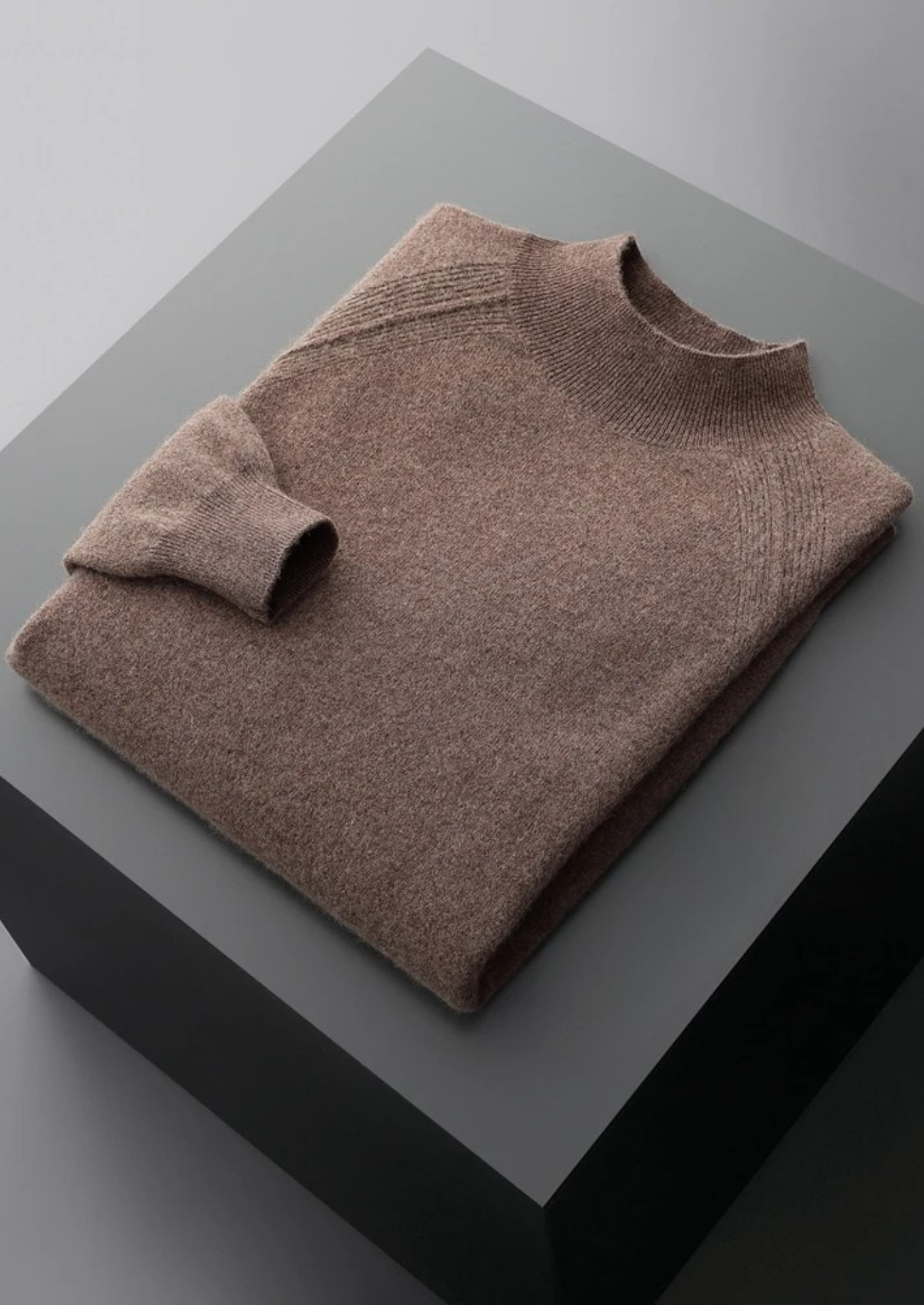 Premium Extra-Fine Merino Wool Raglan Mock Neck