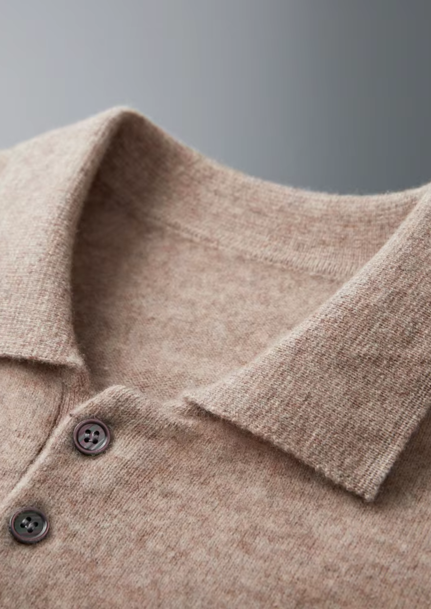 Classic Polo Sweater in Pure Extra-Fine Merino Wool