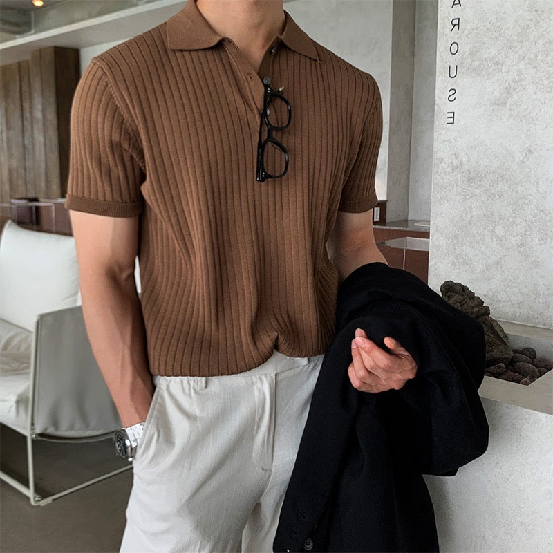 GIMCHEON Knit Polo Top
