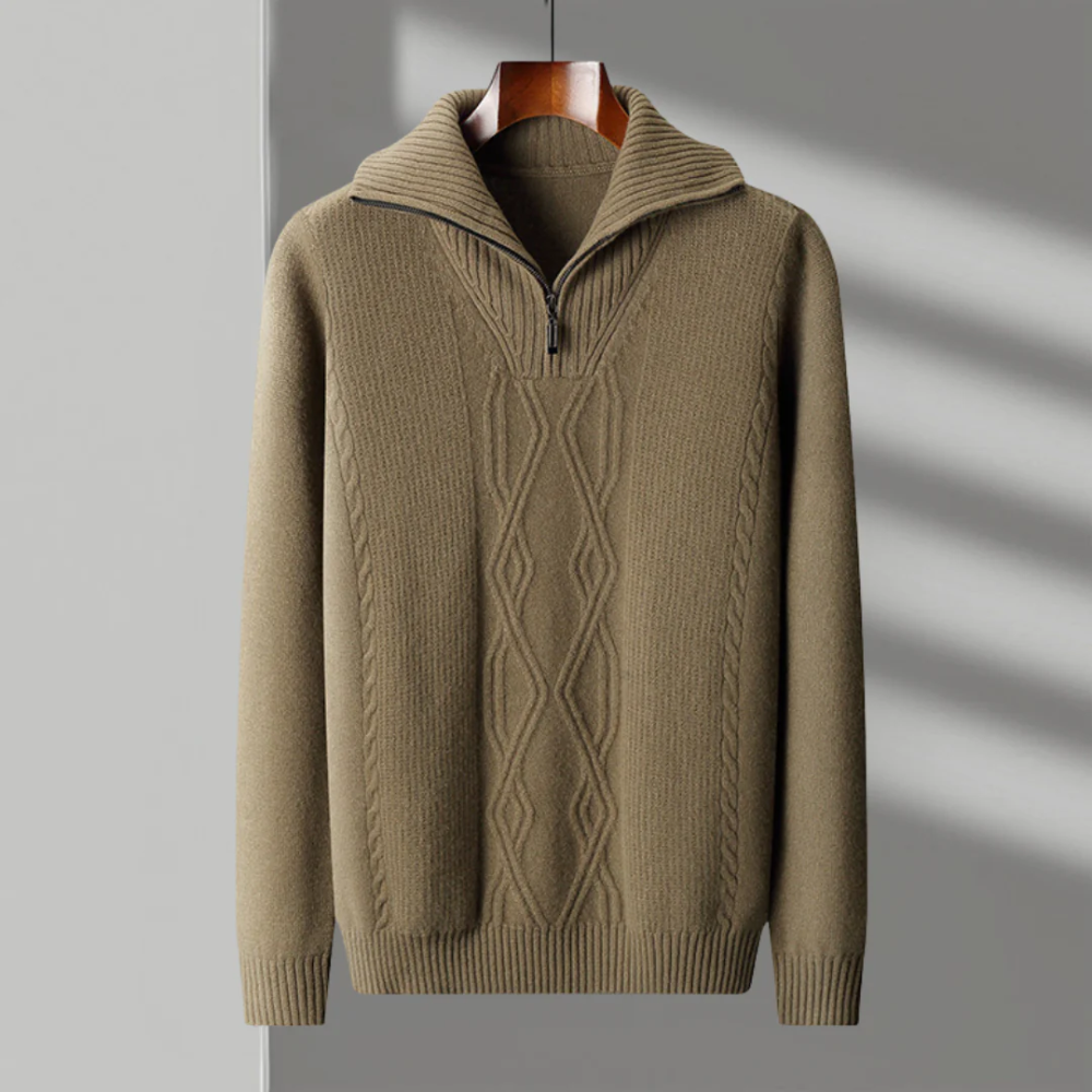 Taranto Merino Wool Zip-Up Sweater