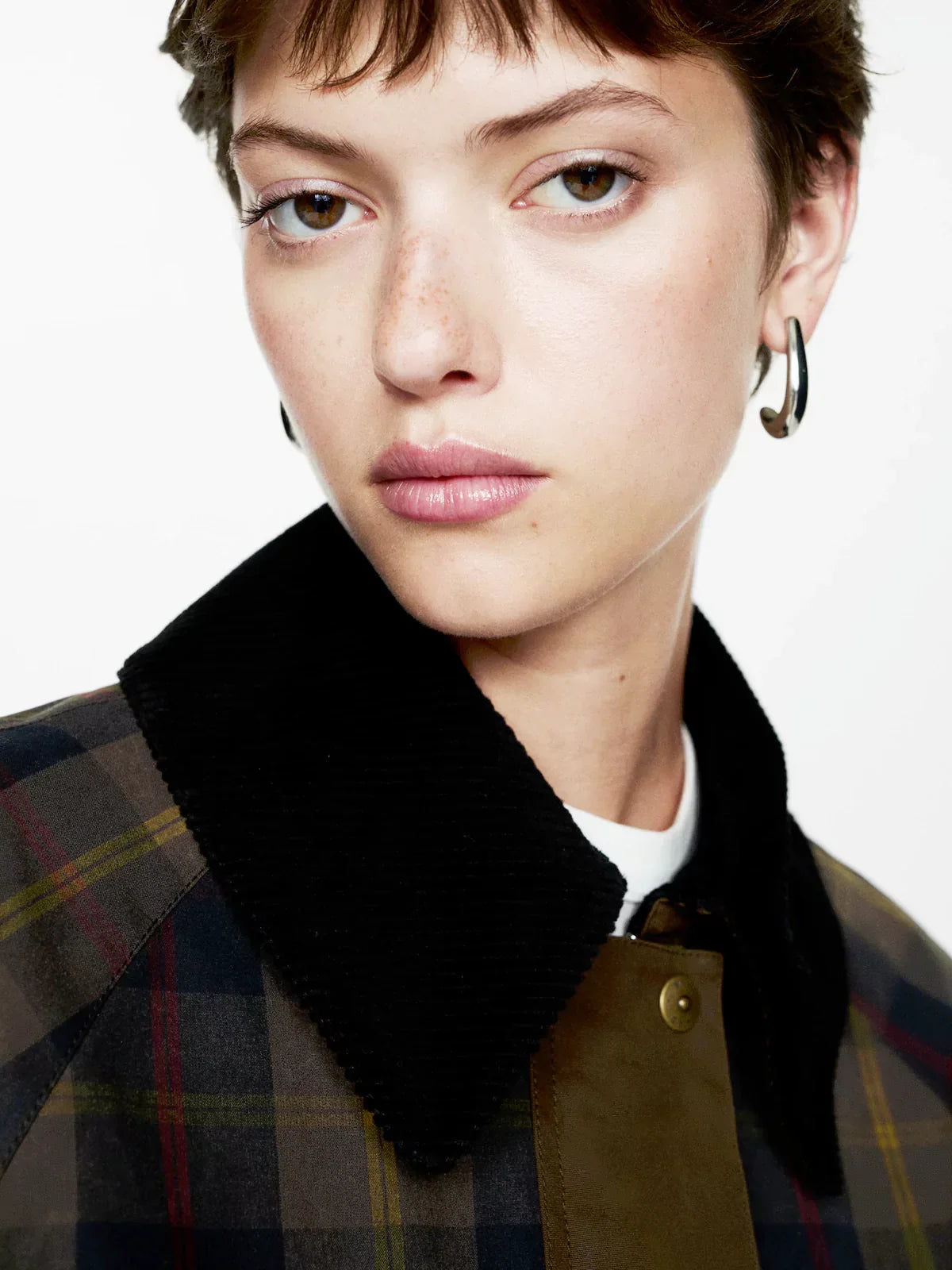 Plaid Straight Fit Women's Bomber Jacket