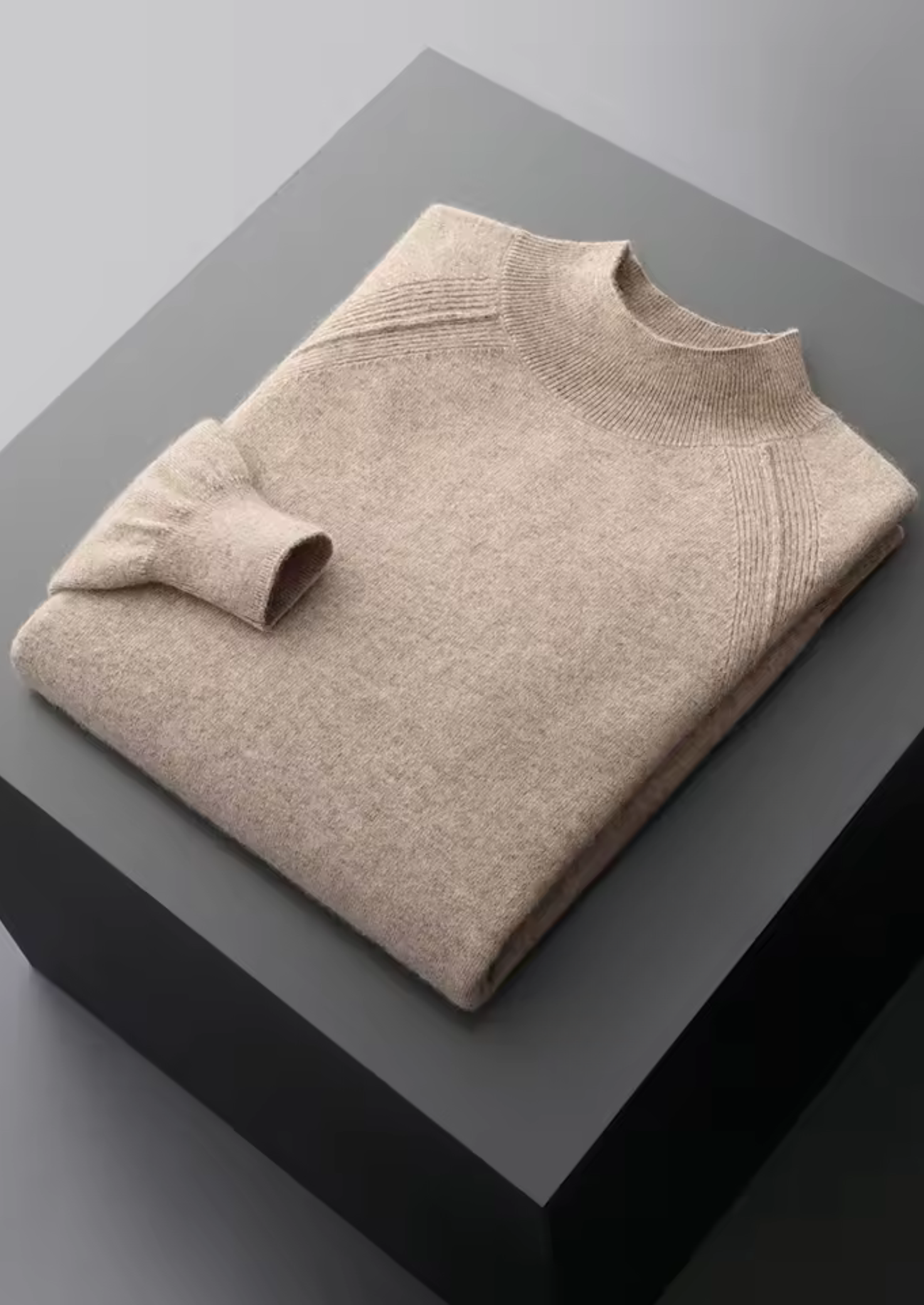 Premium Extra-Fine Merino Wool Raglan Mock Neck