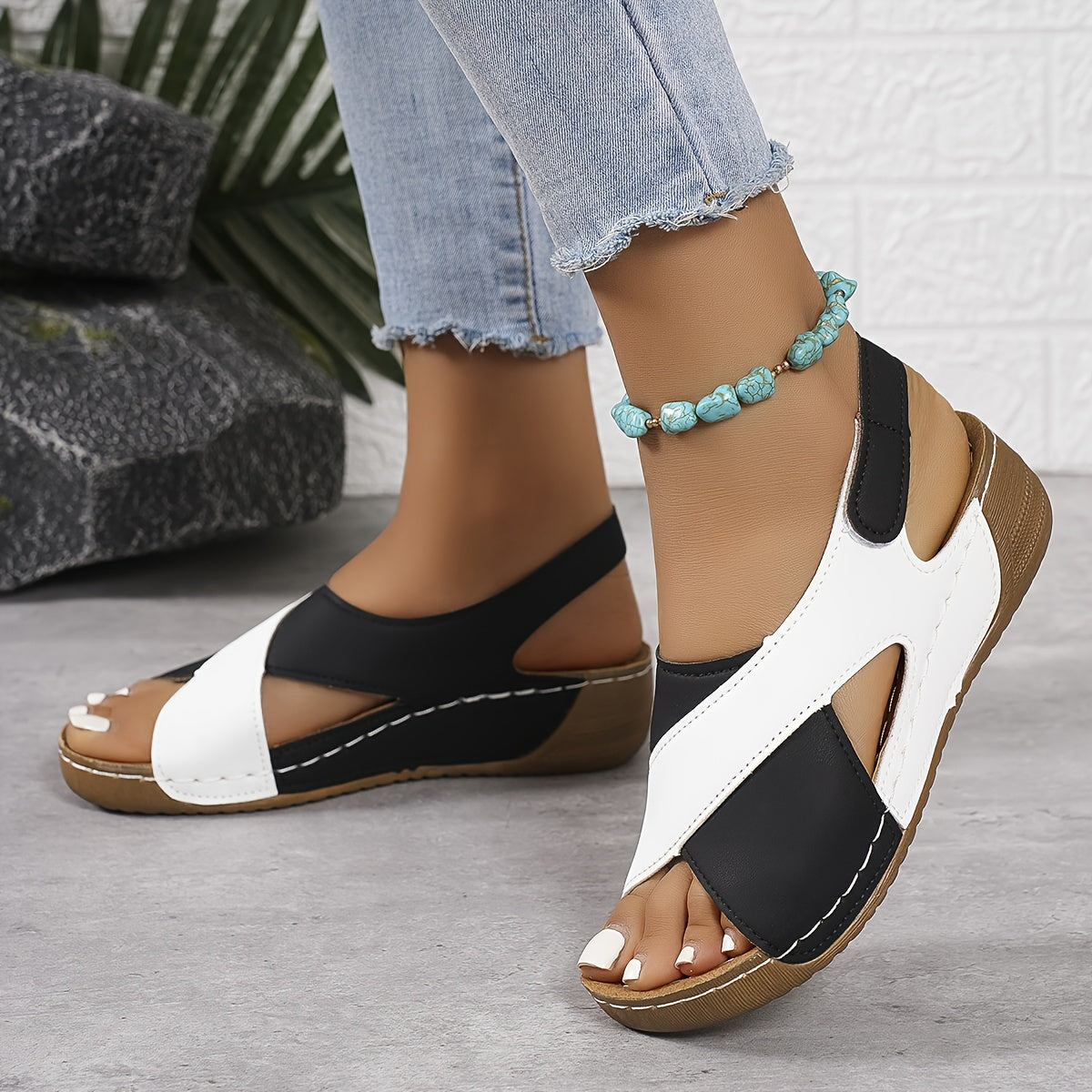 Suze - Cozy Velcro Wedge Sandals