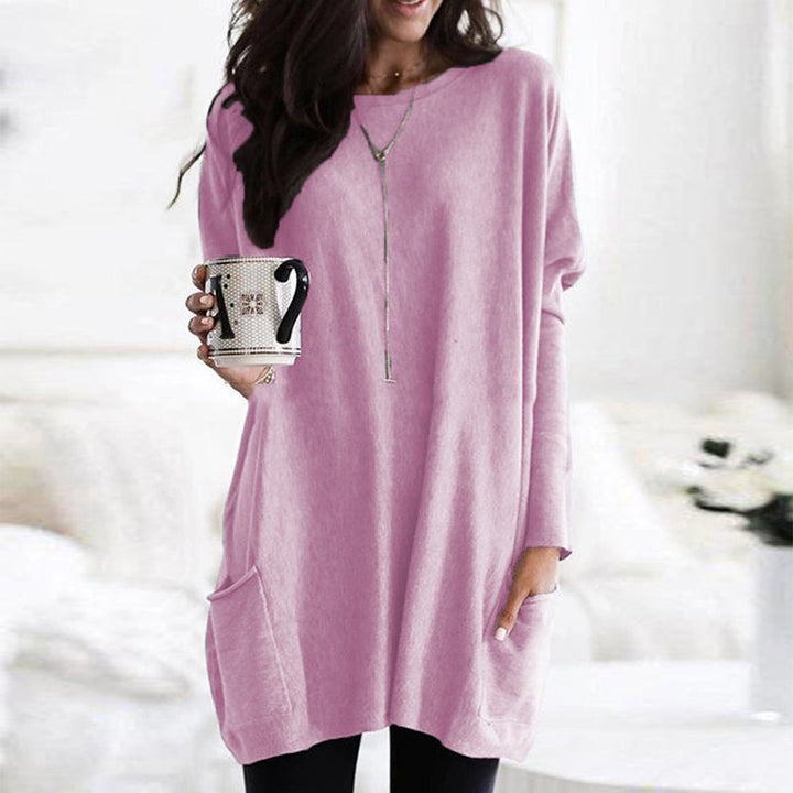 Women's Sweater Dress Featuring Convenient Pockets