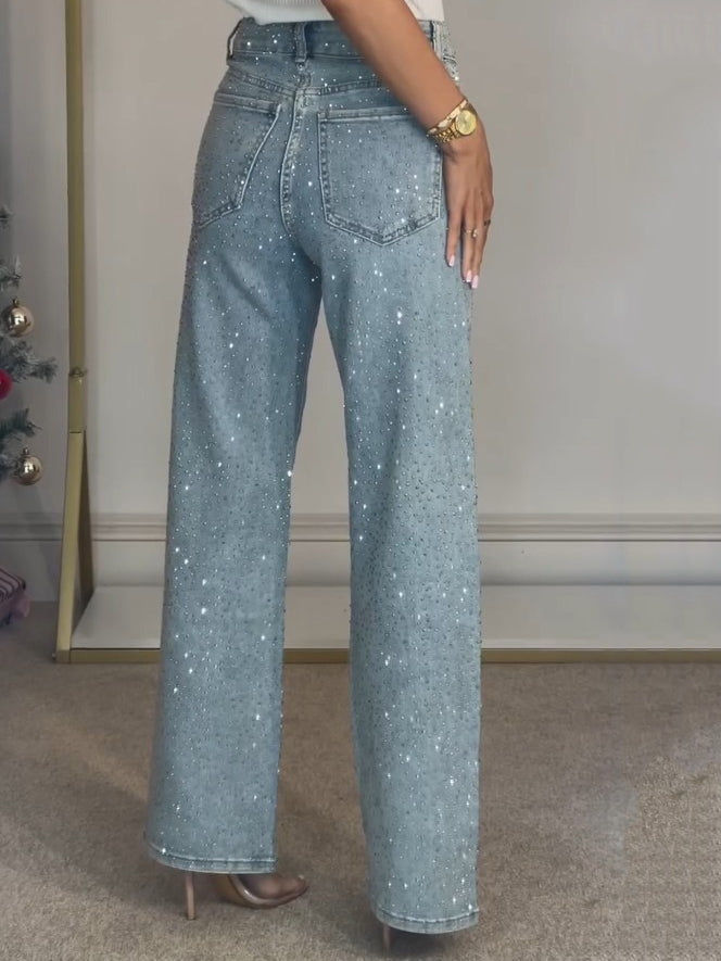 High-Waisted Glitter Jeans for Women
