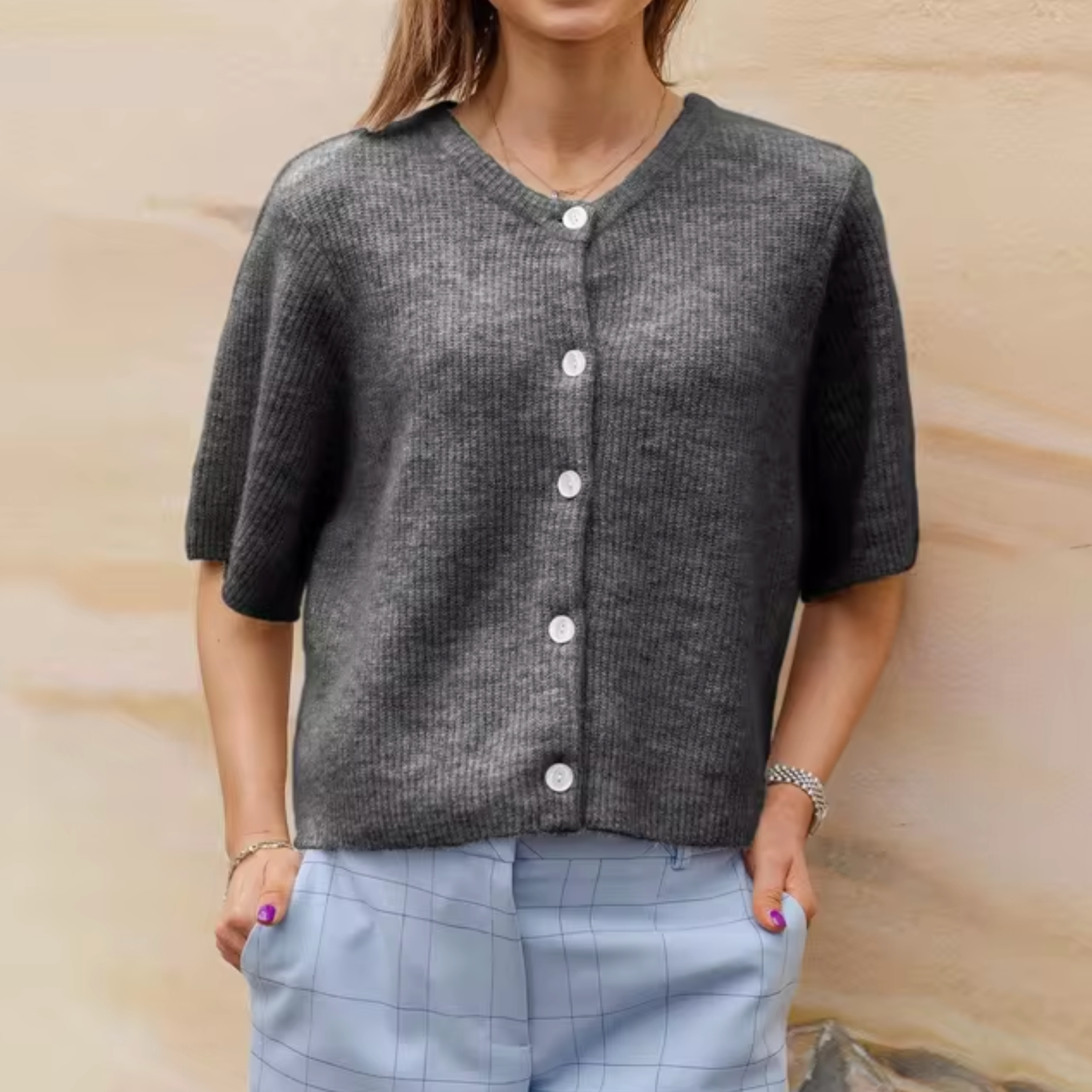 Elise - Short-Sleeved Cardigan