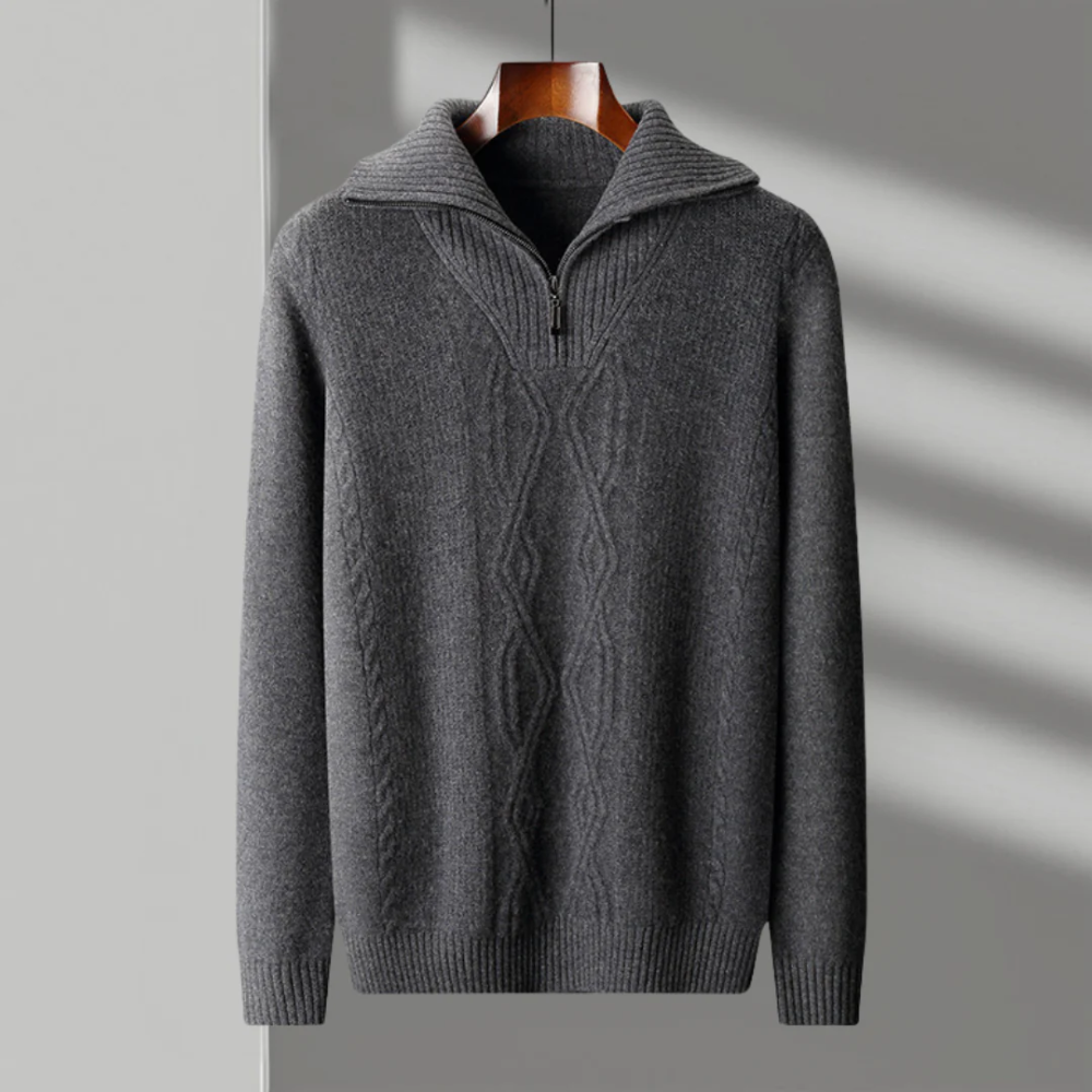Taranto Merino Wool Zip-Up Sweater