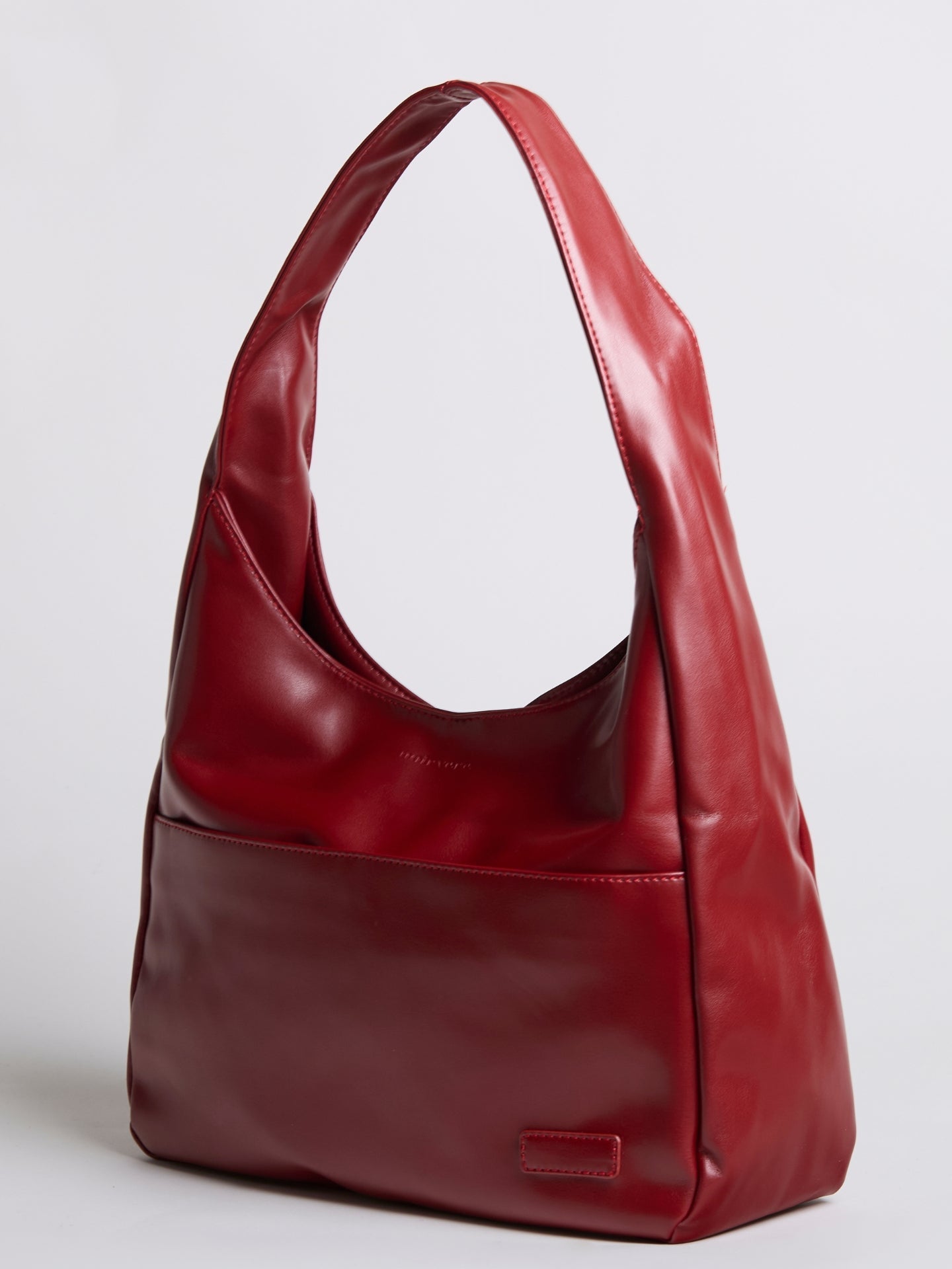 Simple Vegan Hobo Shoulder Bag - Empty Design