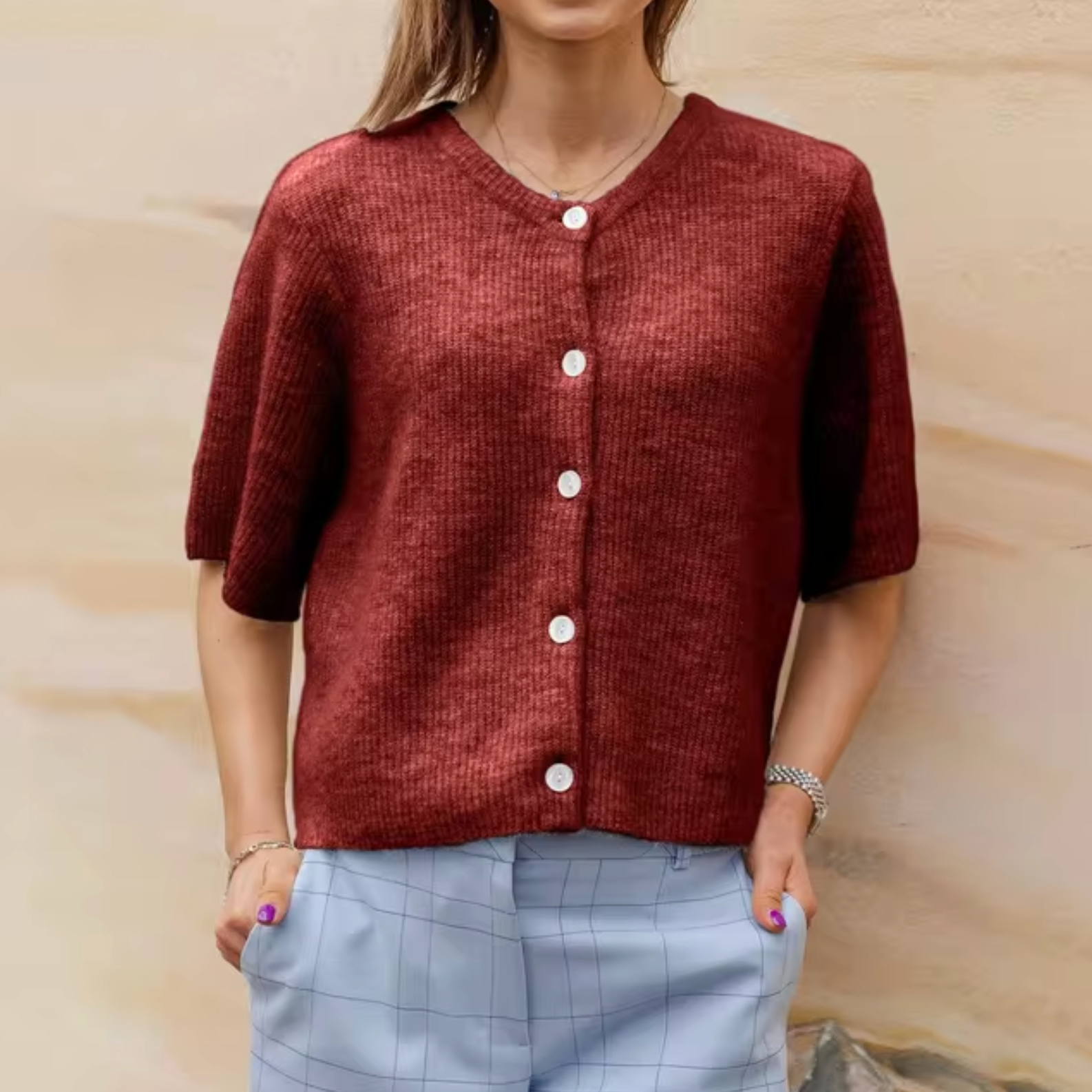 Elise - Short-Sleeved Cardigan
