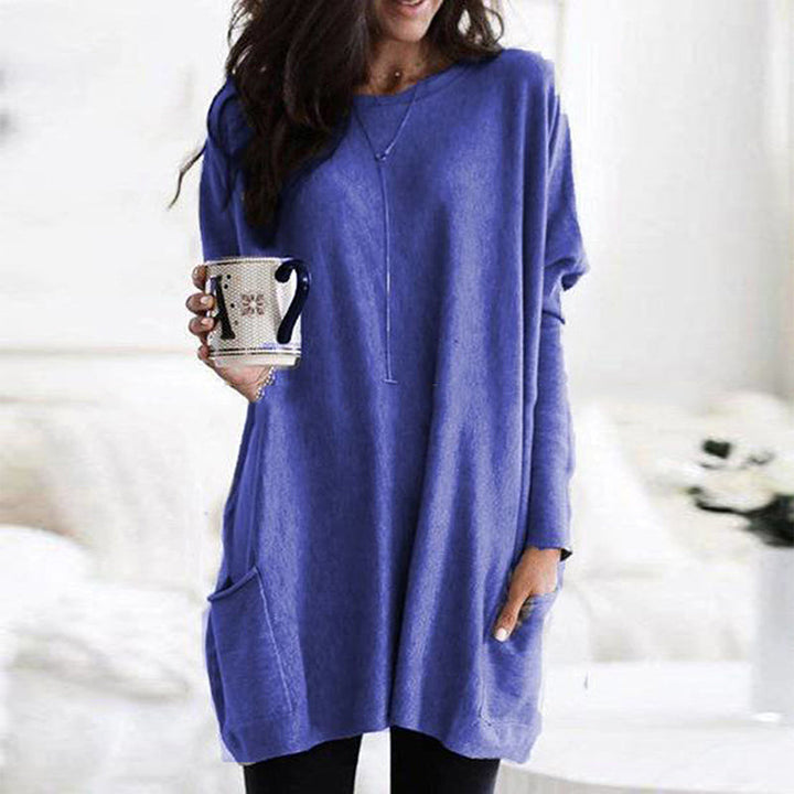 Women's Sweater Dress Featuring Convenient Pockets
