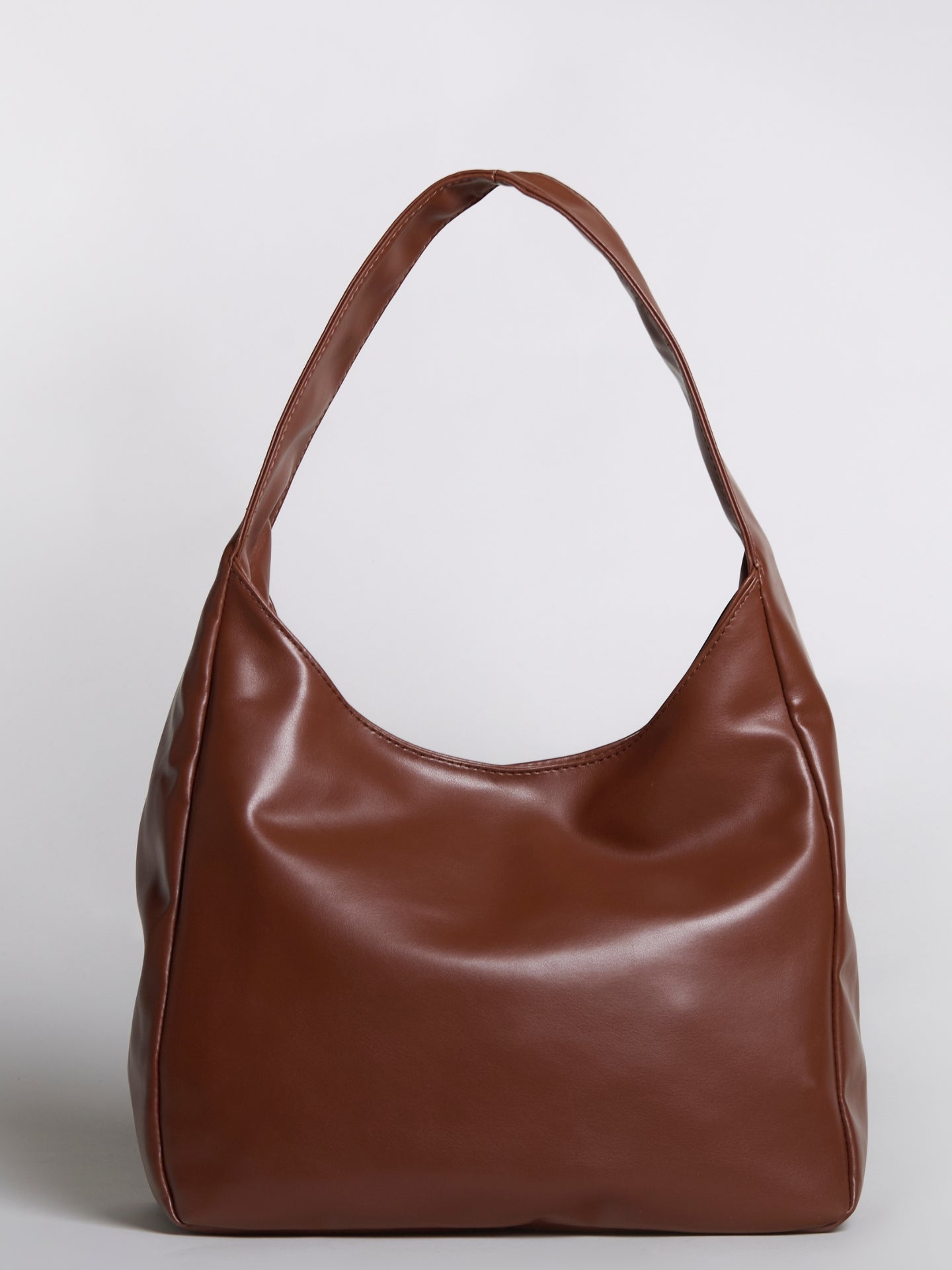Simple Vegan Hobo Shoulder Bag - Empty Design