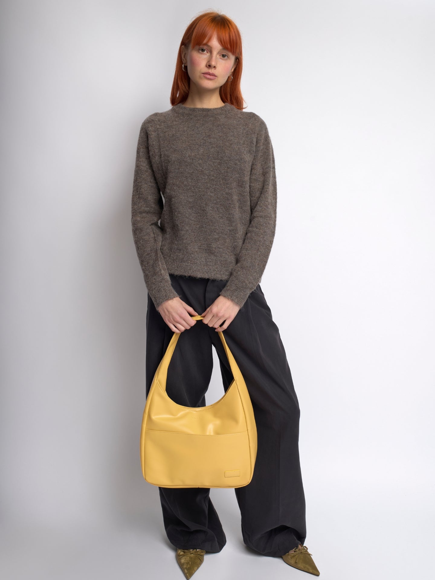 Simple Vegan Hobo Shoulder Bag - Empty Design