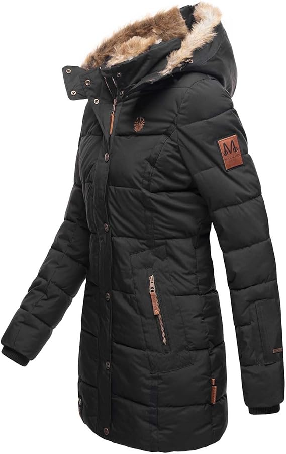 Women's Winter Puffer Jacket with Cozy Faux Fur Hood