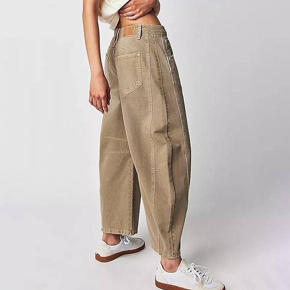 Women's Mid-Waist Wide Leg Denim Jeans