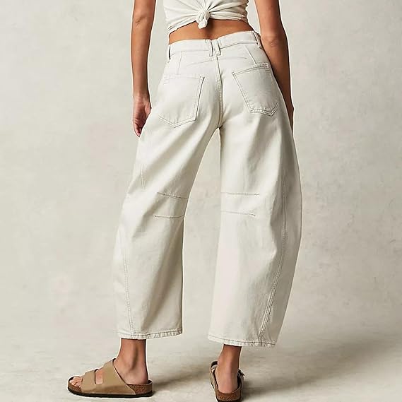 Women's Mid-Waist Wide Leg Denim Jeans