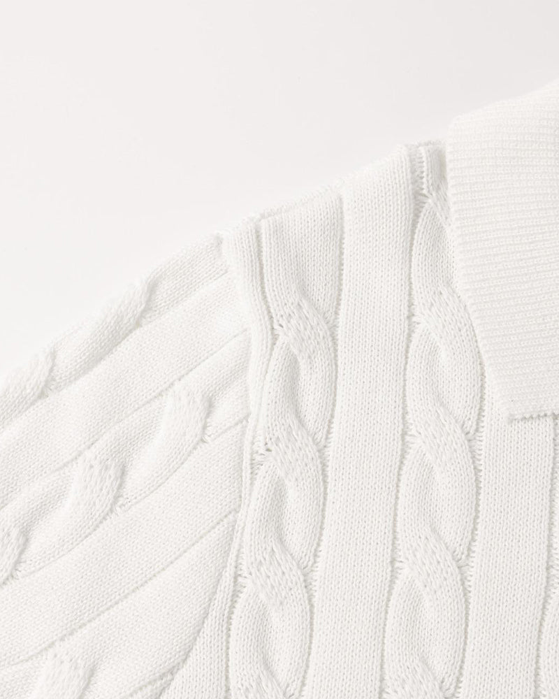 FLORENCE Cable Knit Polo Shirt
