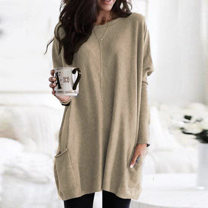 Women's Sweater Dress Featuring Convenient Pockets
