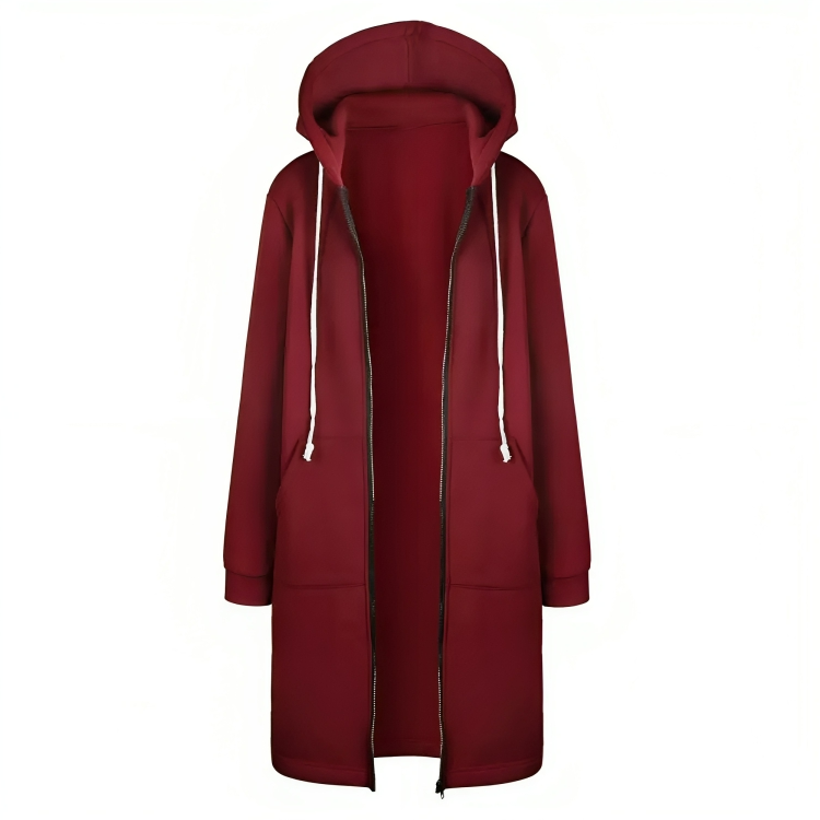 Women's Sporty Midi Hoodie Dress with Zipper Pockets for Ultimate Comfort