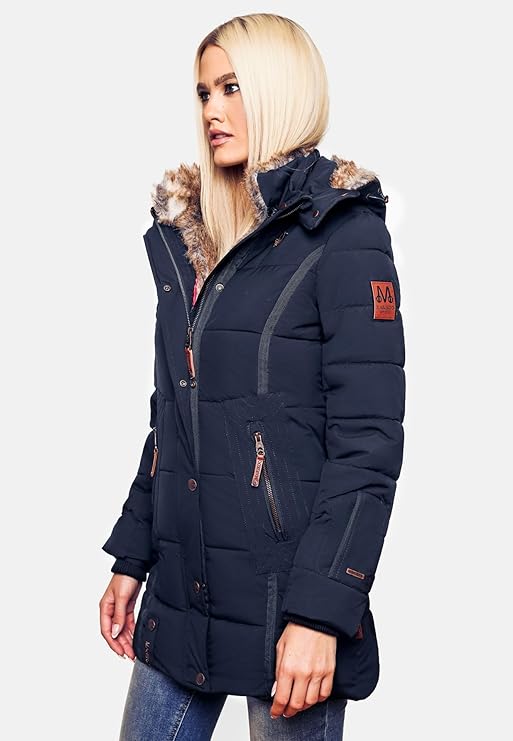 Women's Winter Puffer Jacket with Cozy Faux Fur Hood