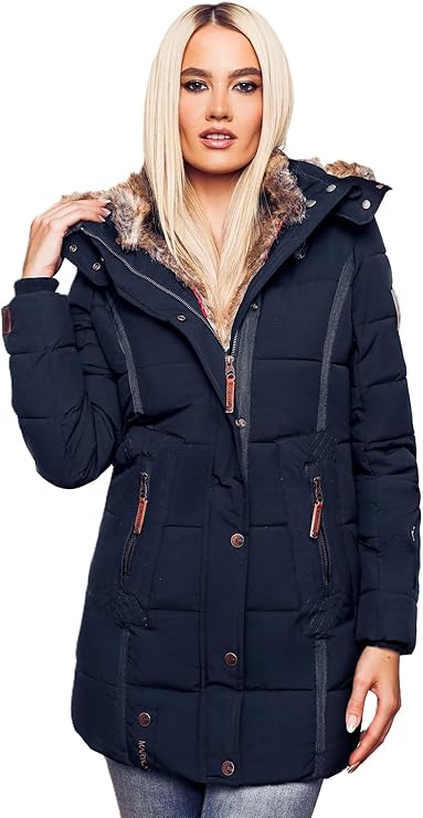 Women's Winter Puffer Jacket with Cozy Faux Fur Hood