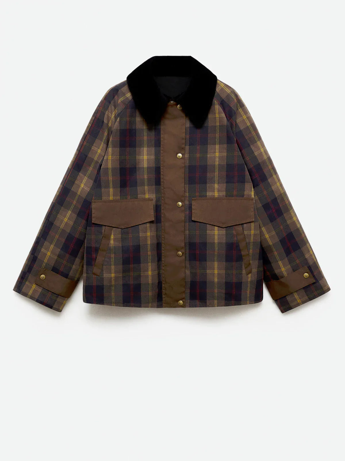 Plaid Straight Fit Women's Bomber Jacket